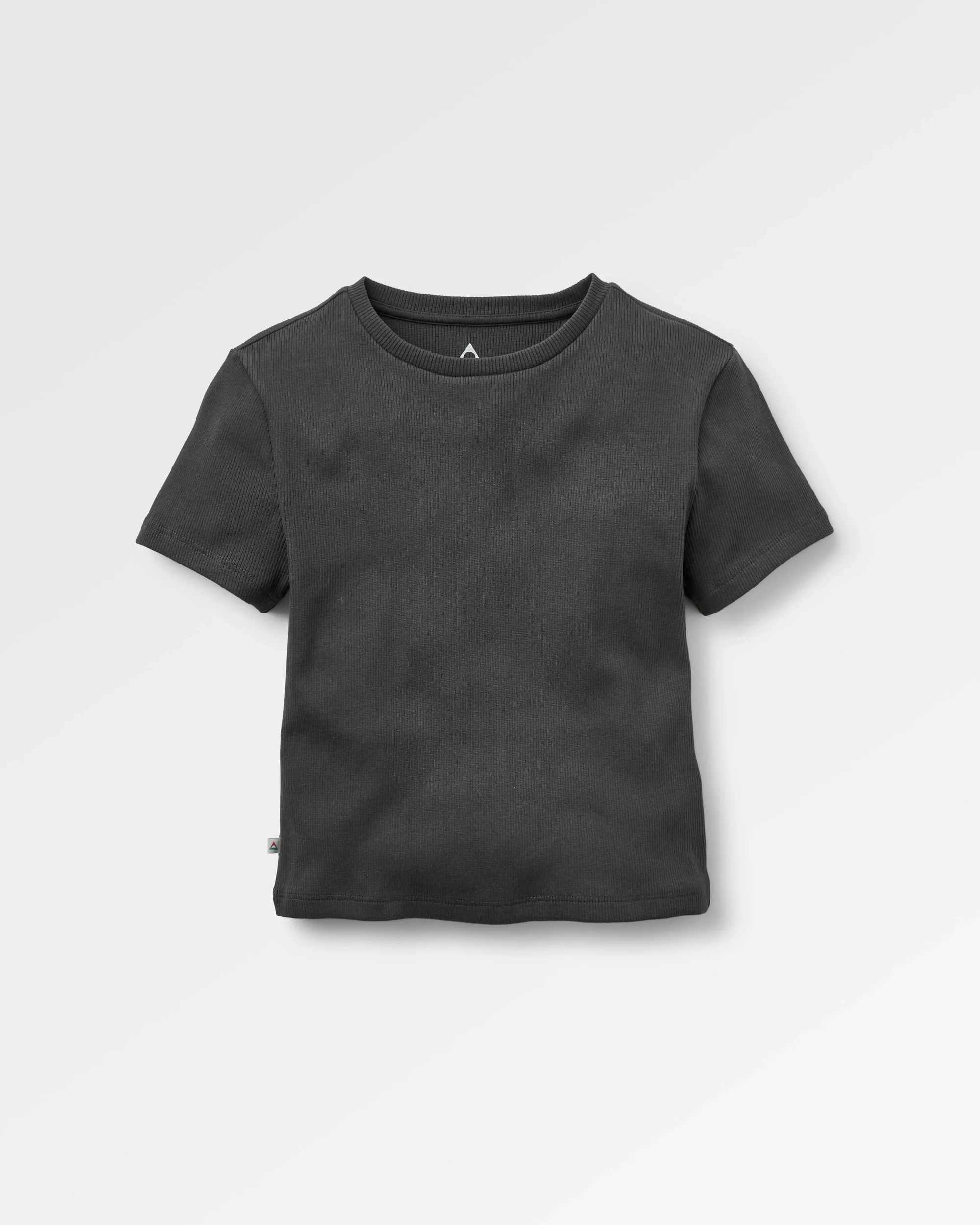 Out There Ribbed Cropped T-Shirt - Faded Black - Image 2