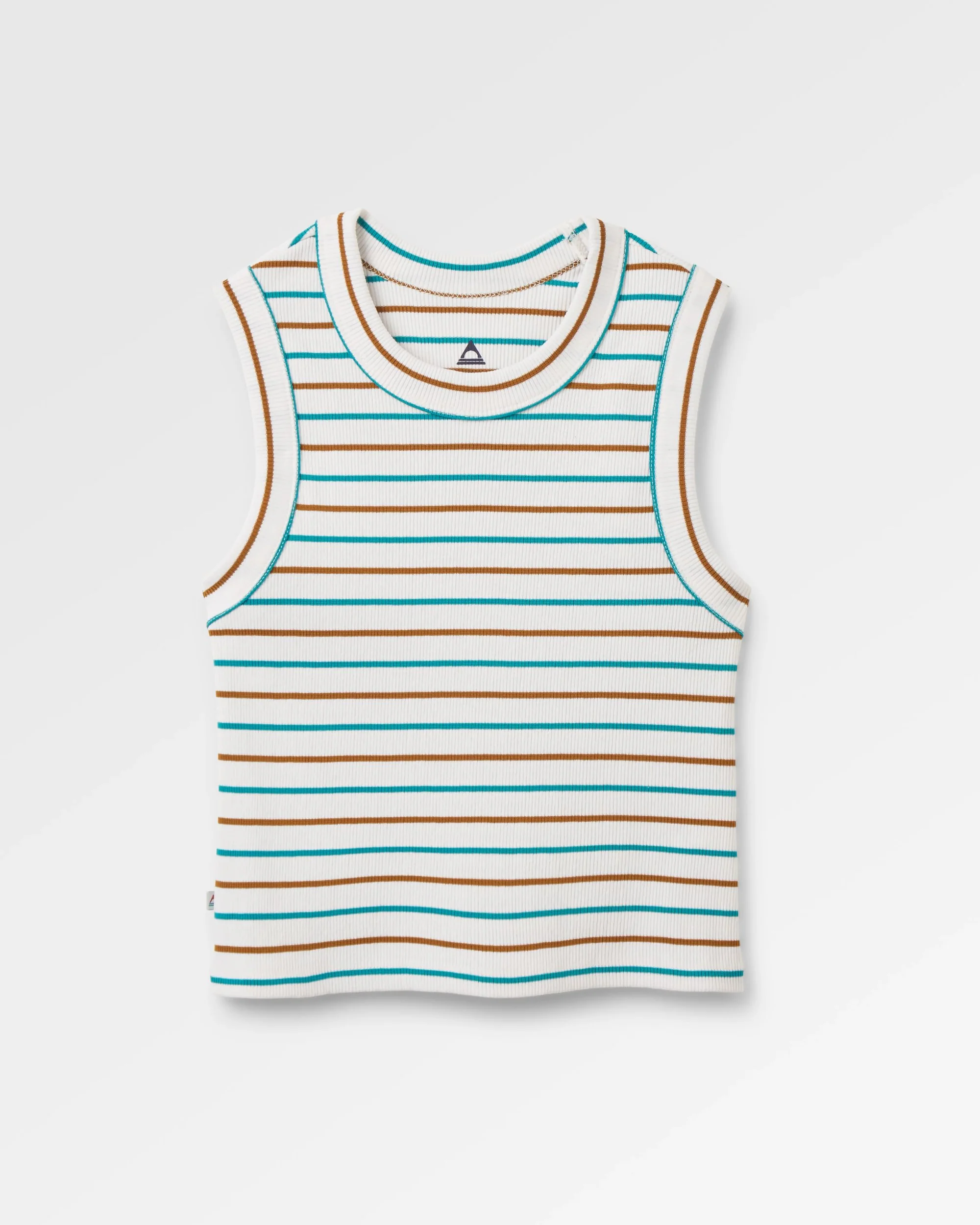Out There Ribbed Cropped Vest - Spruce Yellow/Aqua Stripe