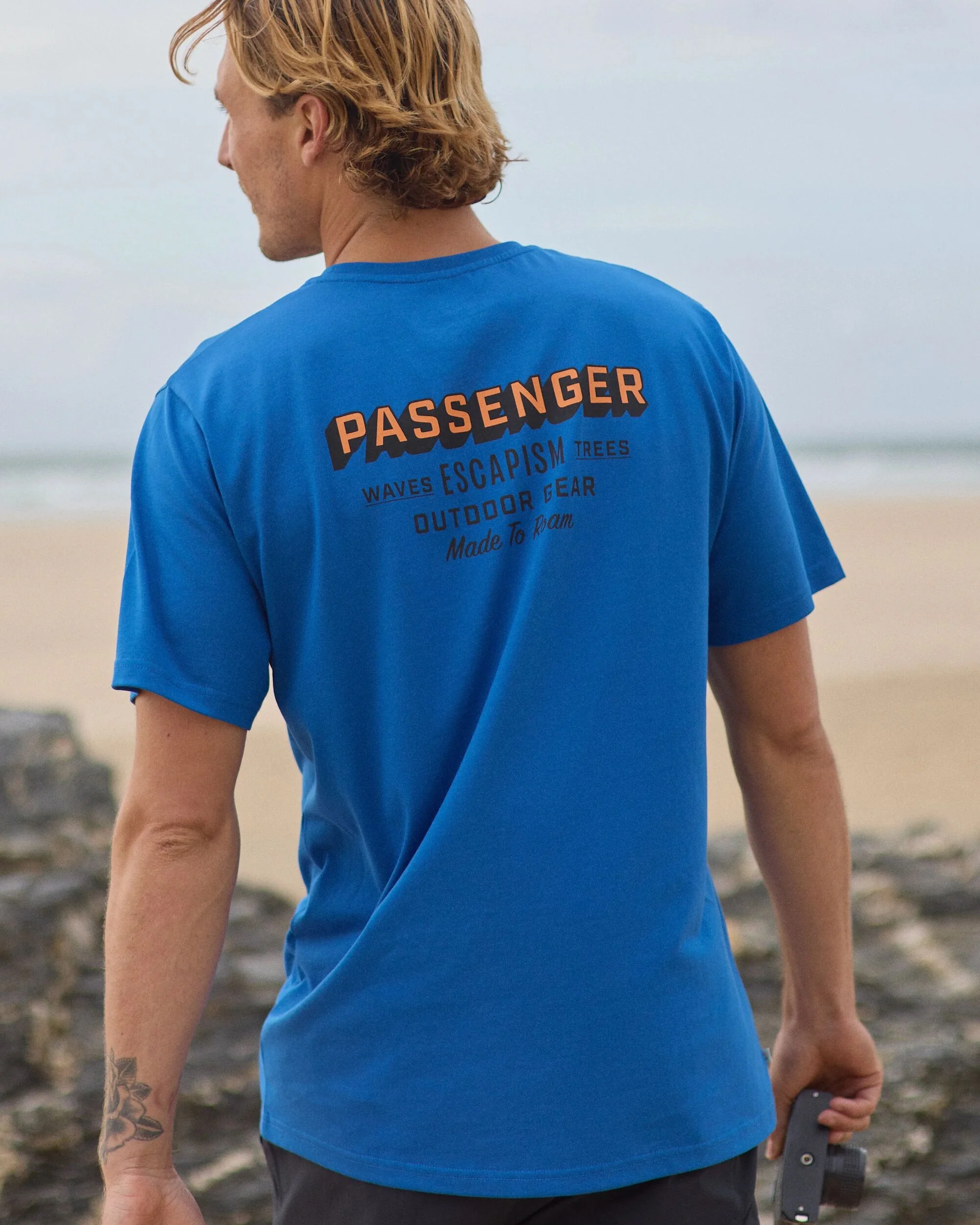 Outdoor Gear Organic Cotton T-Shirt - Azure Blue