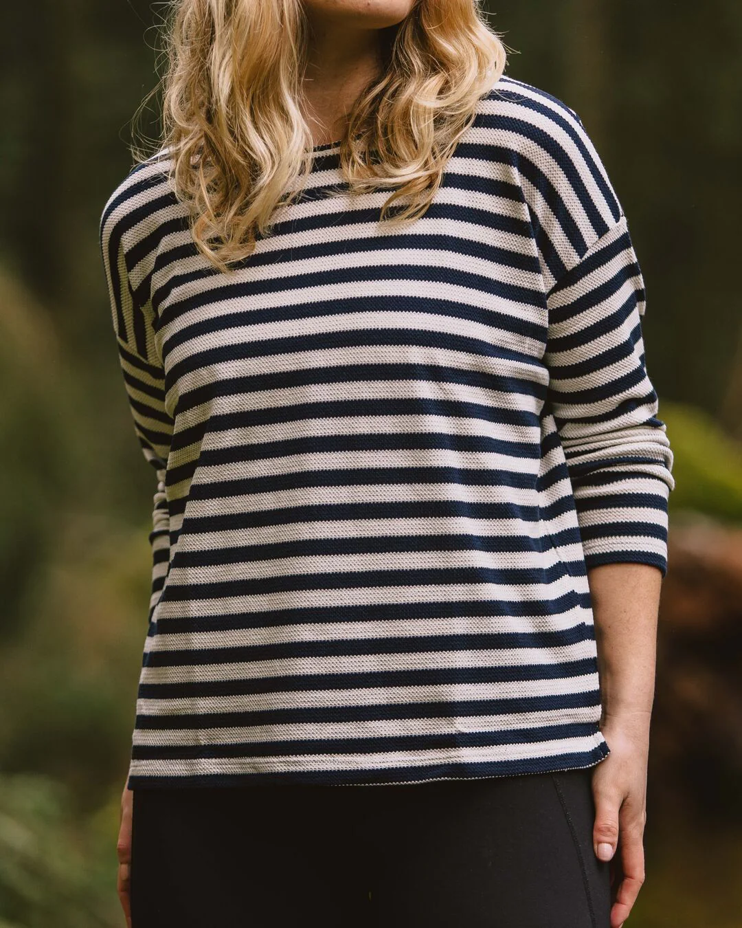 Panorama Striped LS T-Shirt - Deep Navy - Image 3