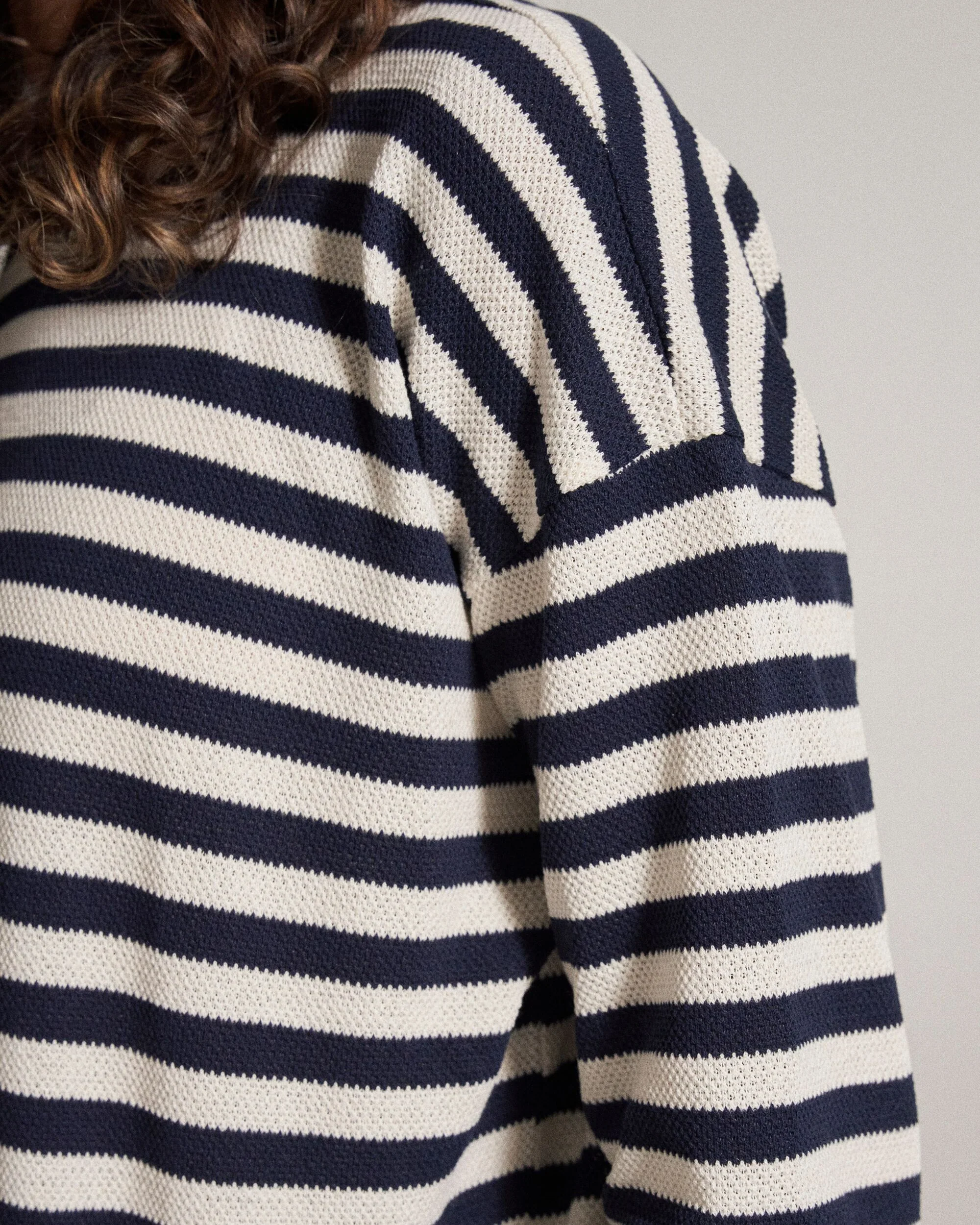 Panorama Striped LS T-Shirt - Deep Navy - Image 6