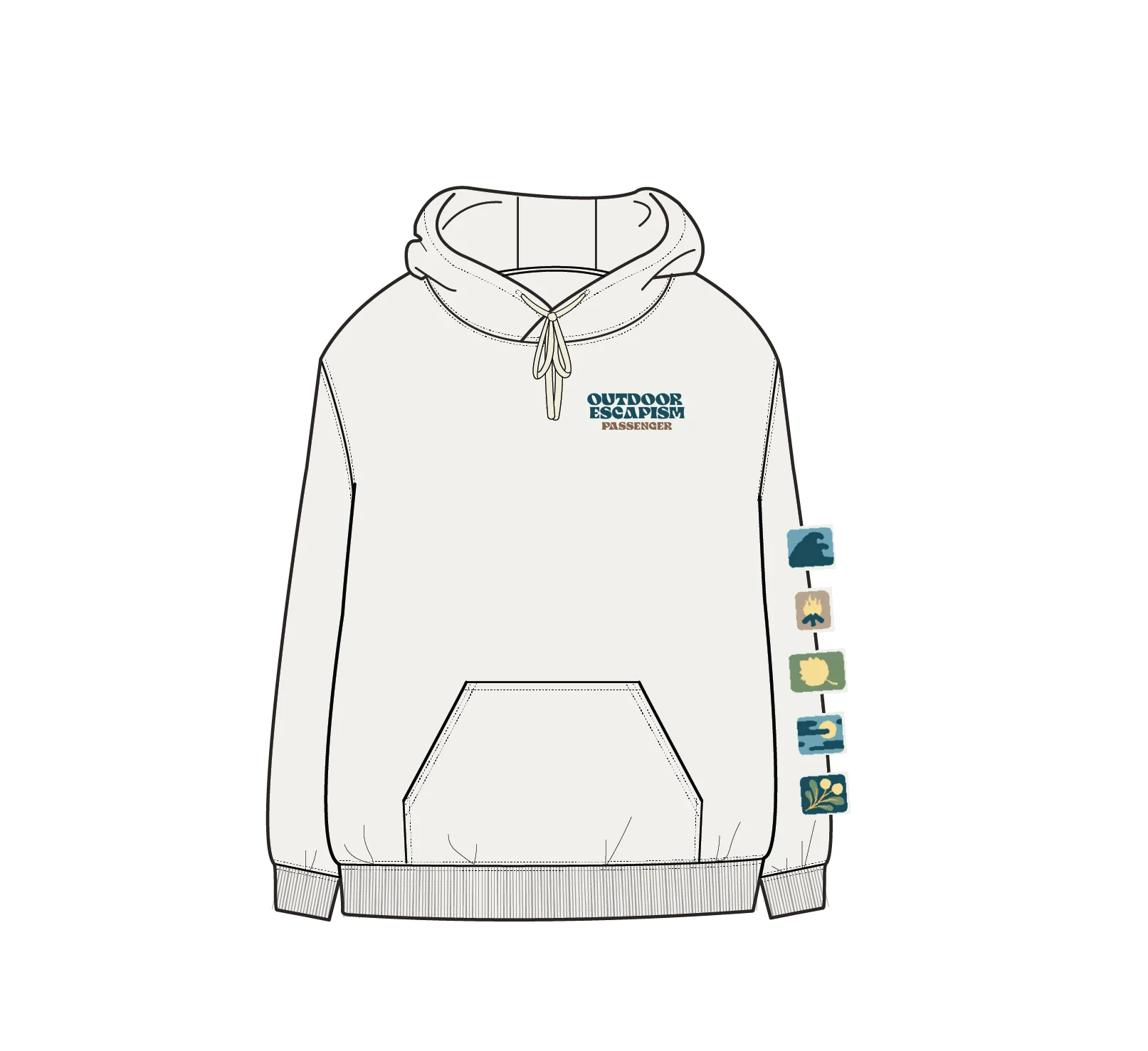 Patch Organic Cotton Hoodie - Milky Marl - Image 8