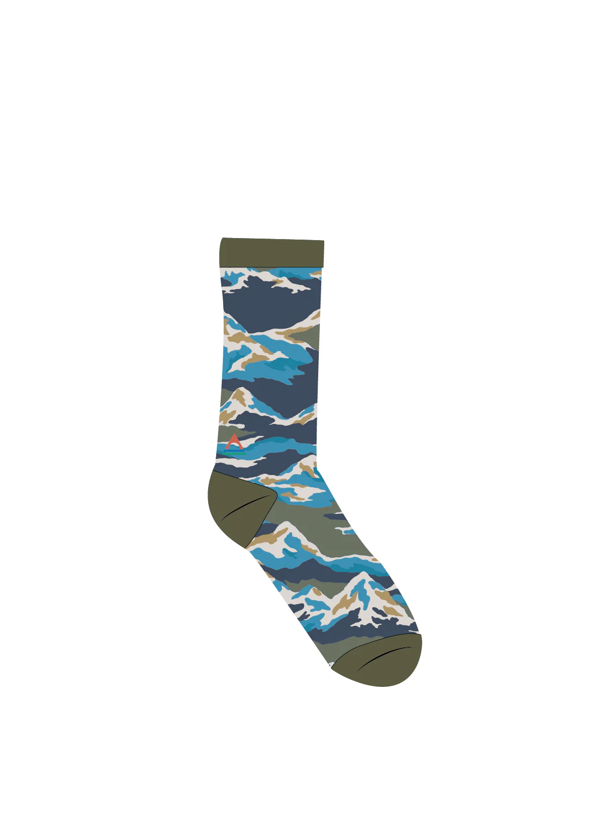 Peak Organic Midweight Crew Socks - Khaki - Image 4