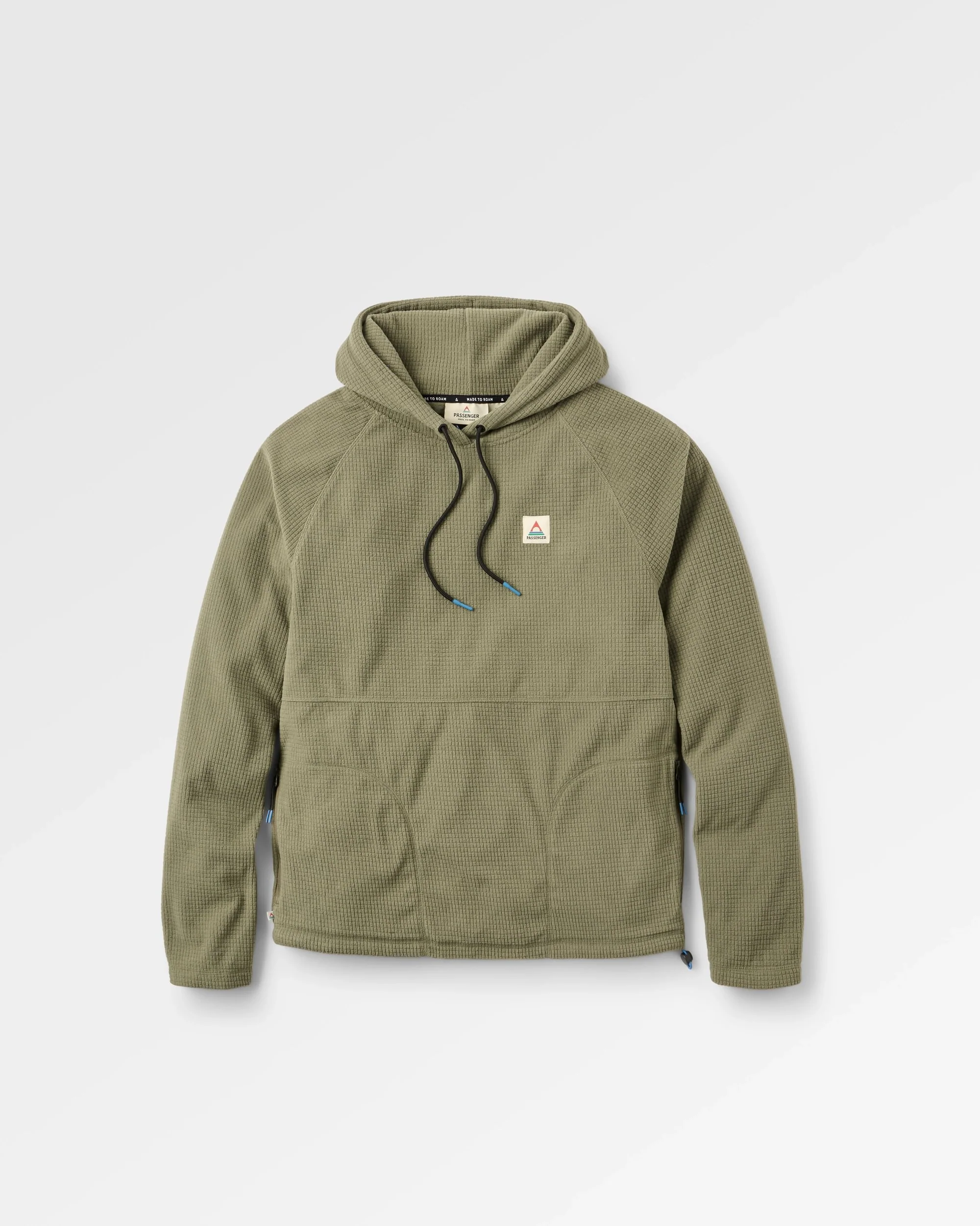 Point Grid Polar Fleece Hoodie - Dusty Olive