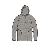 Point Grid Polar Fleece Hoodie - Grey Marl - Image 9