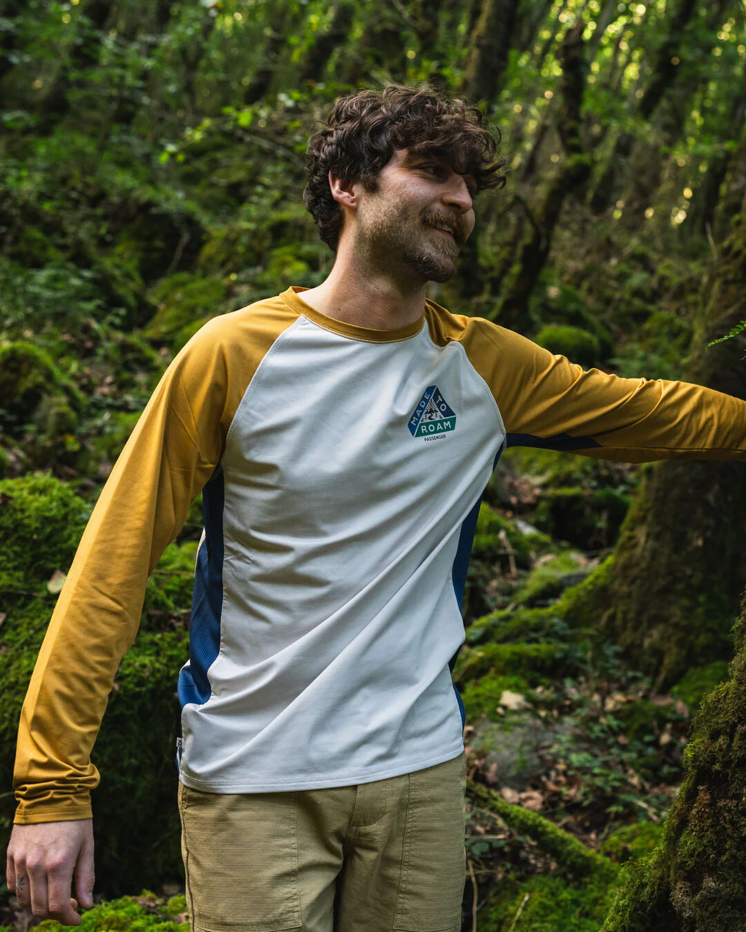 Range Active LS T-shirt - Dusty Ochre/ Vintage White - Image 3