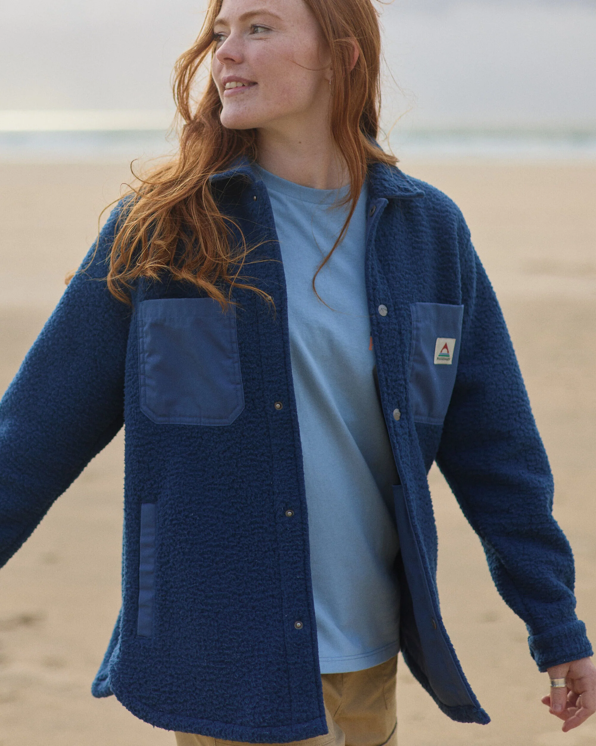 Rappel Sherpa Oversized Shirt - Dark Denim - Image 3