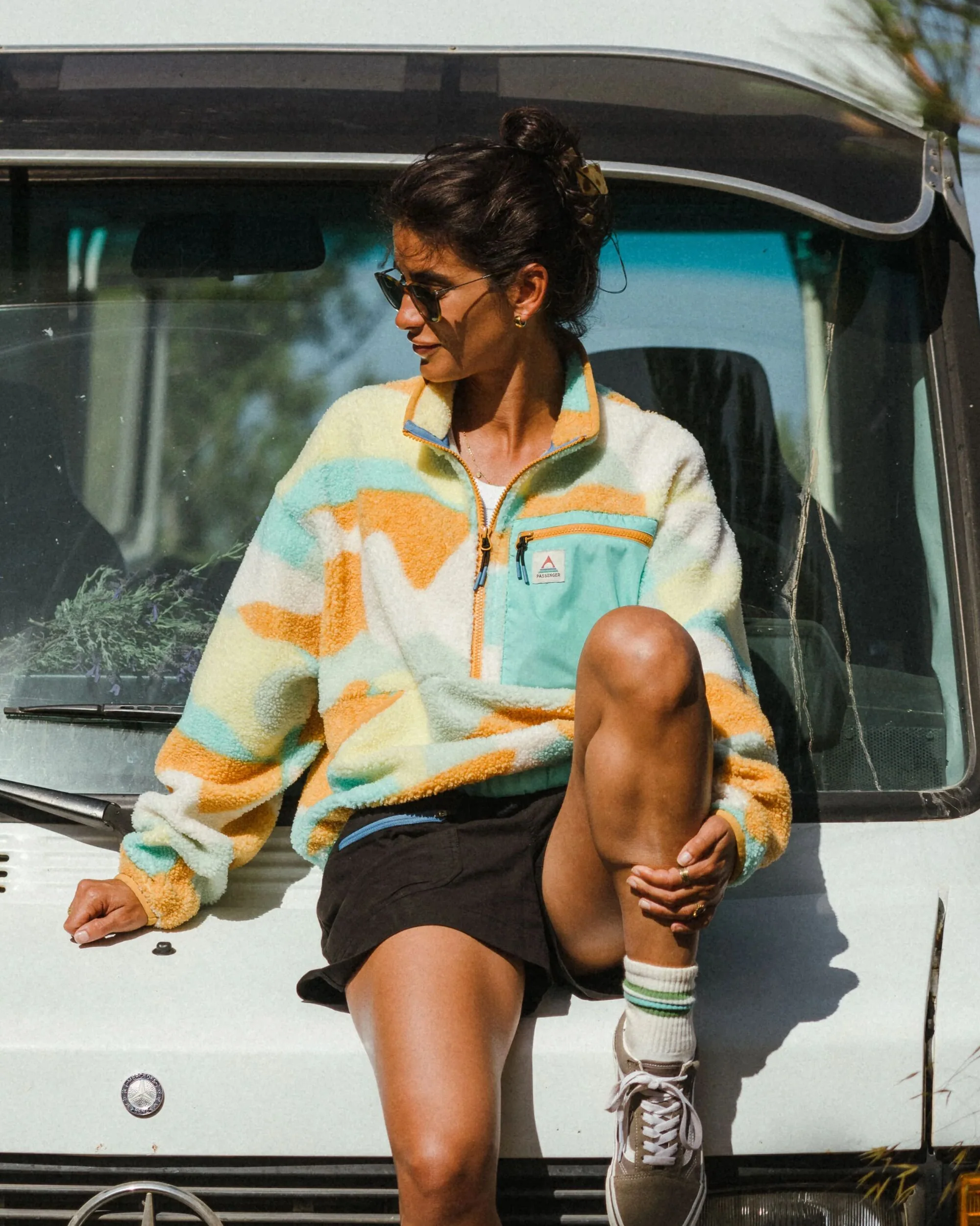 Ravi Sherpa Fleece - Vista Patchwork Yellow