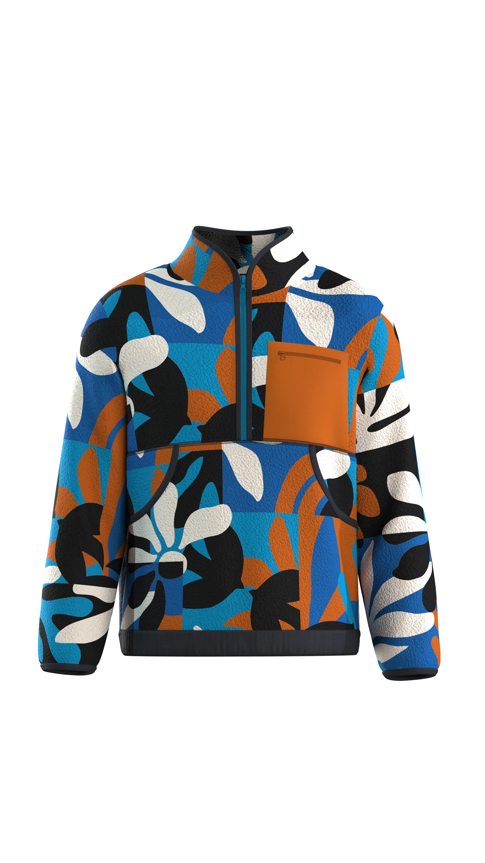 Ravi Sherpa Fleece - Mountain Foliage Blue - Image 12