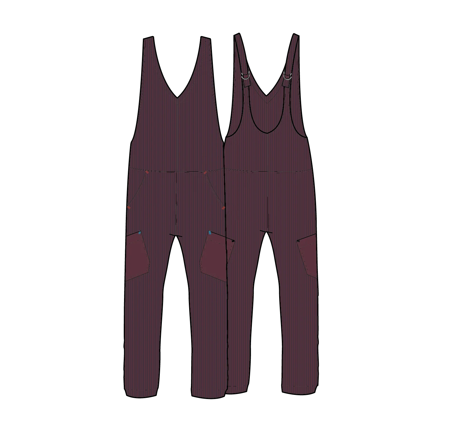 Refuel Organic Cotton Cord Dungarees - Fig - Image 9