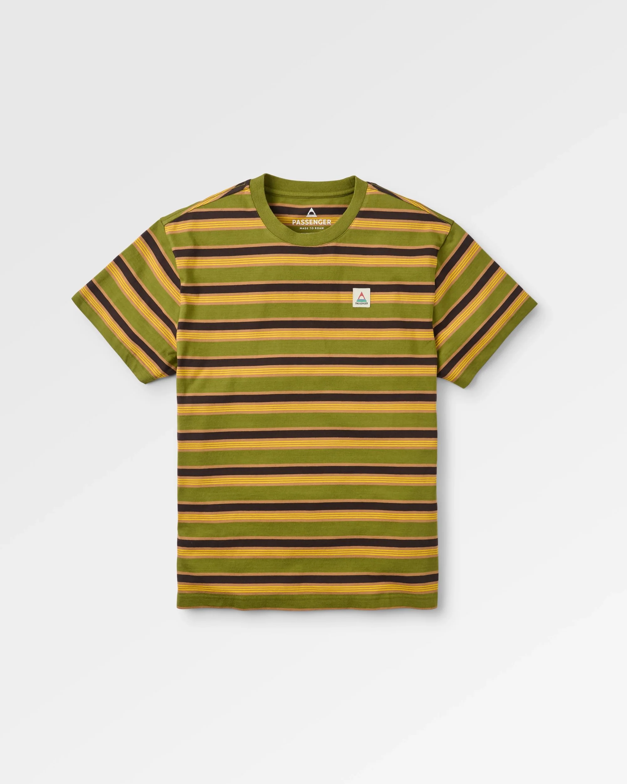 Retro Relaxed Fit T-Shirt - Khaki Multi Stripe
