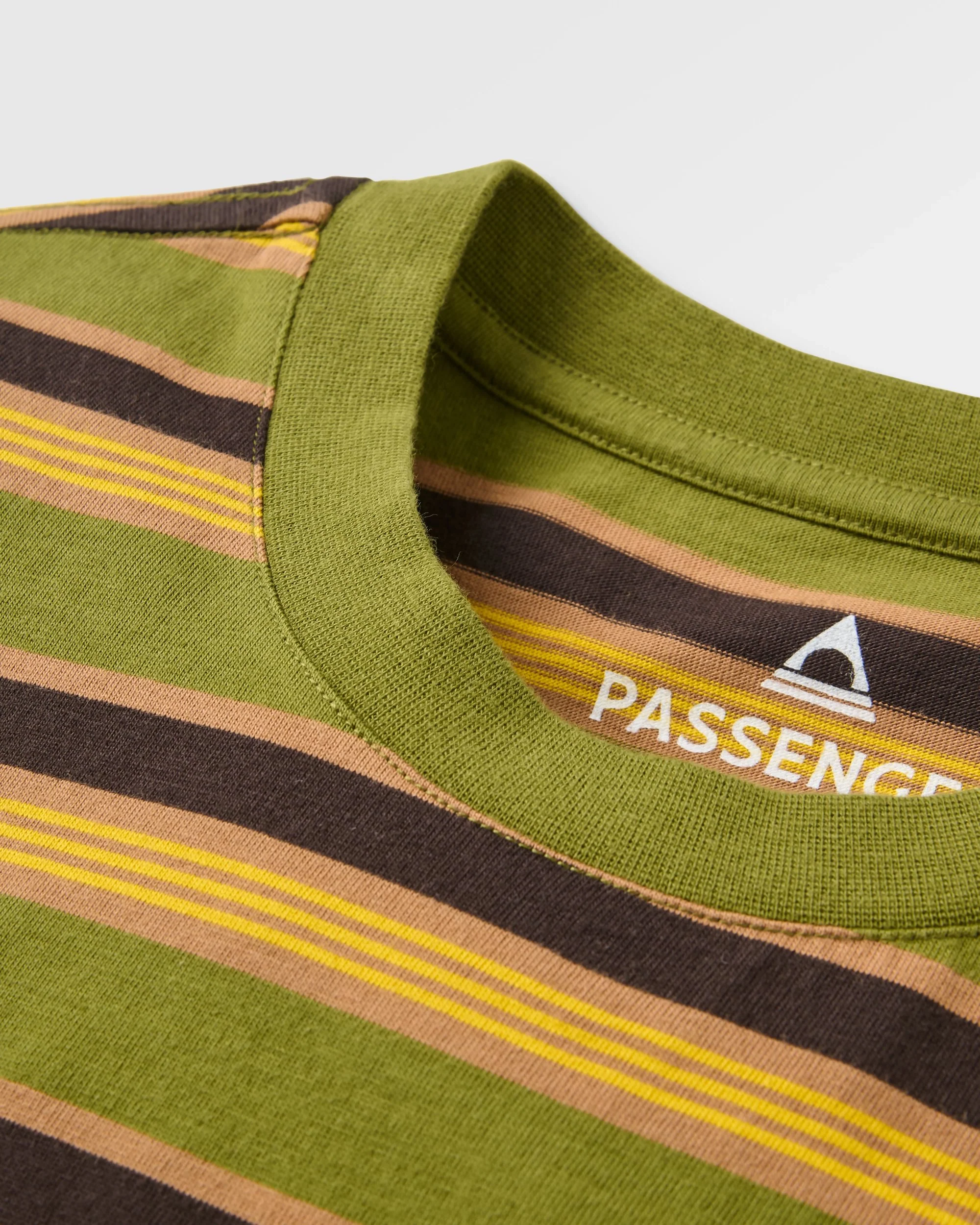 Retro Relaxed Fit T-Shirt - Khaki Multi Stripe - Image 2