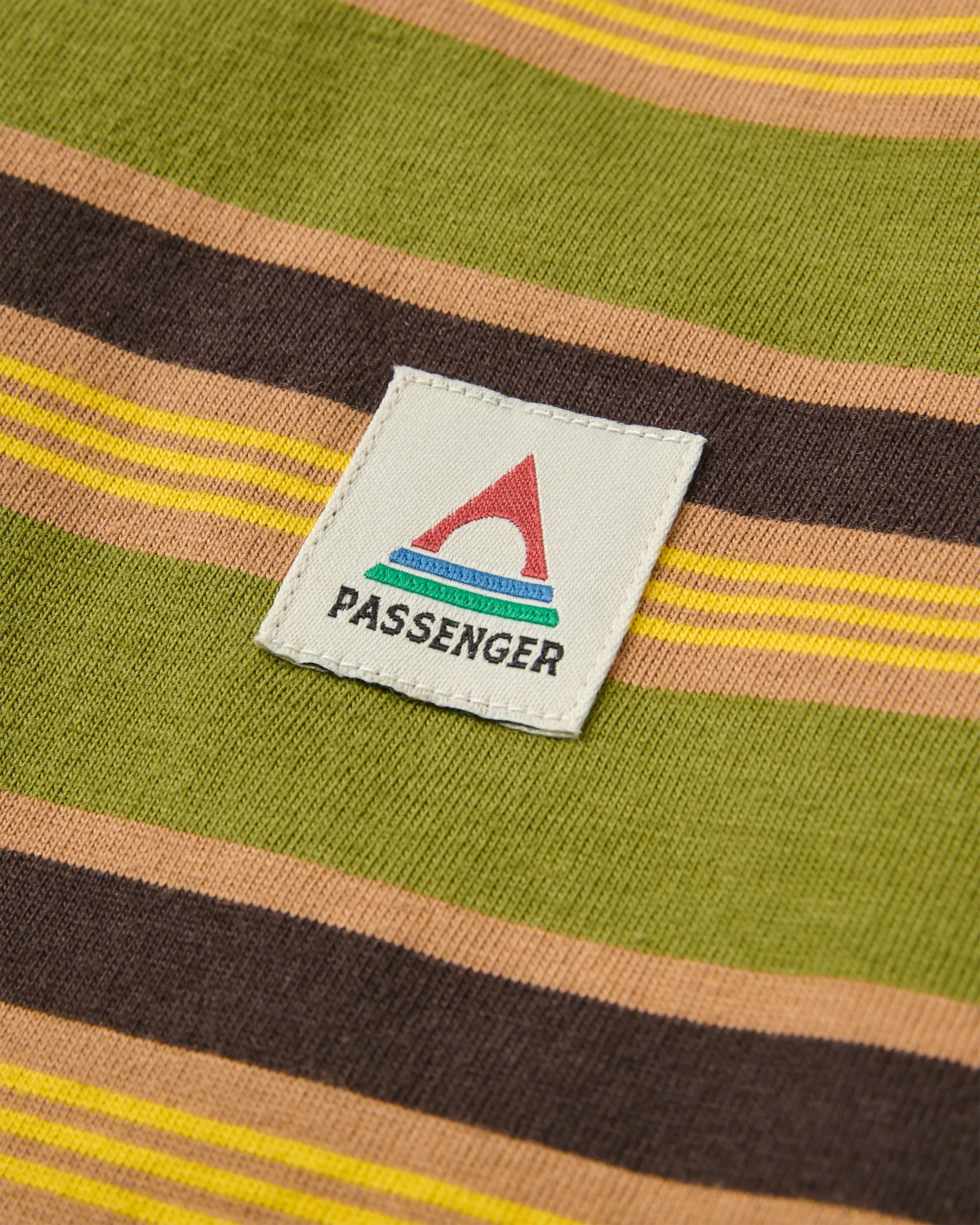 Retro Relaxed Fit T-Shirt - Khaki Multi Stripe - Image 3
