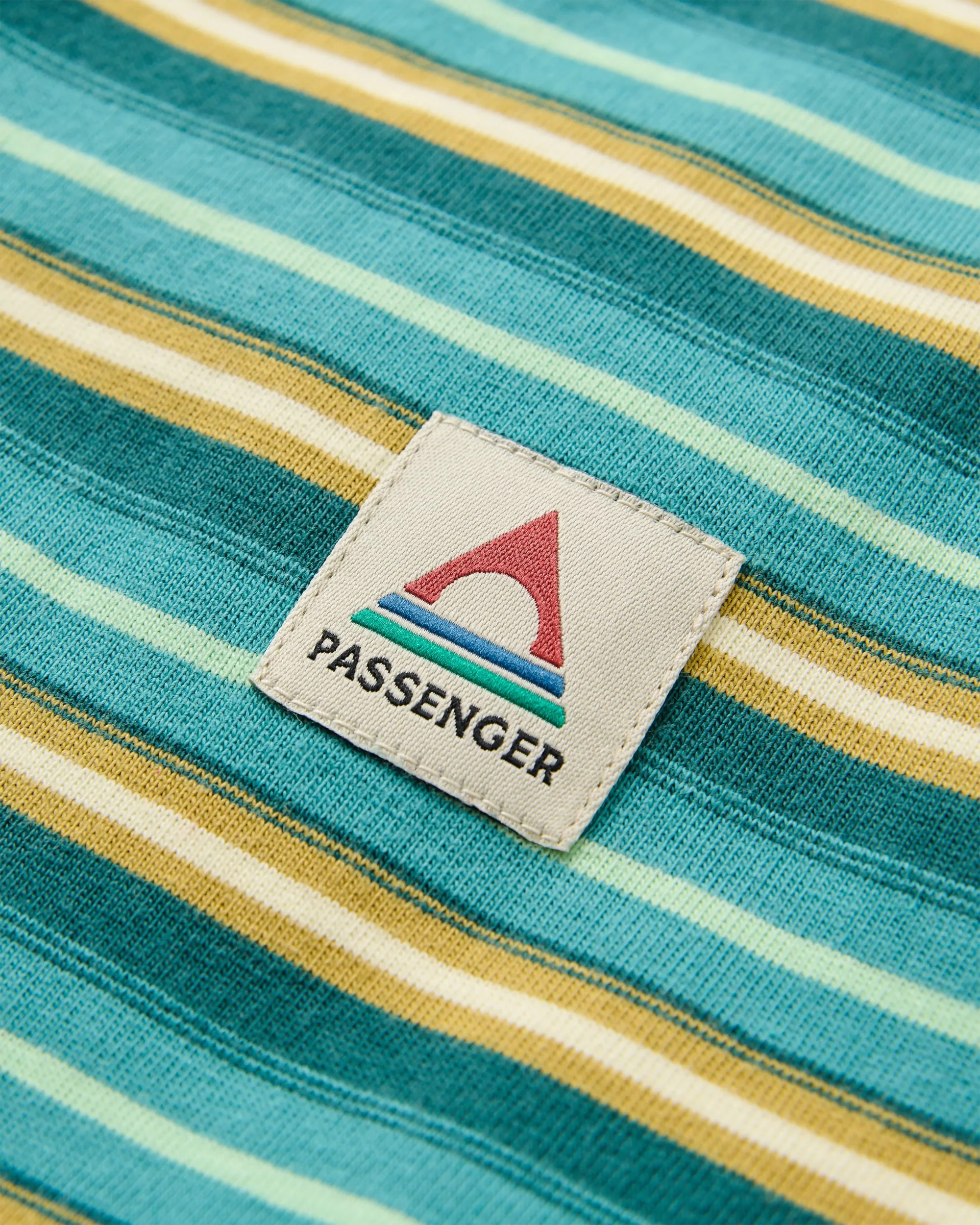 Retro Relaxed Fit T-Shirt - Ocean Teal Multi Stripe - Image 4
