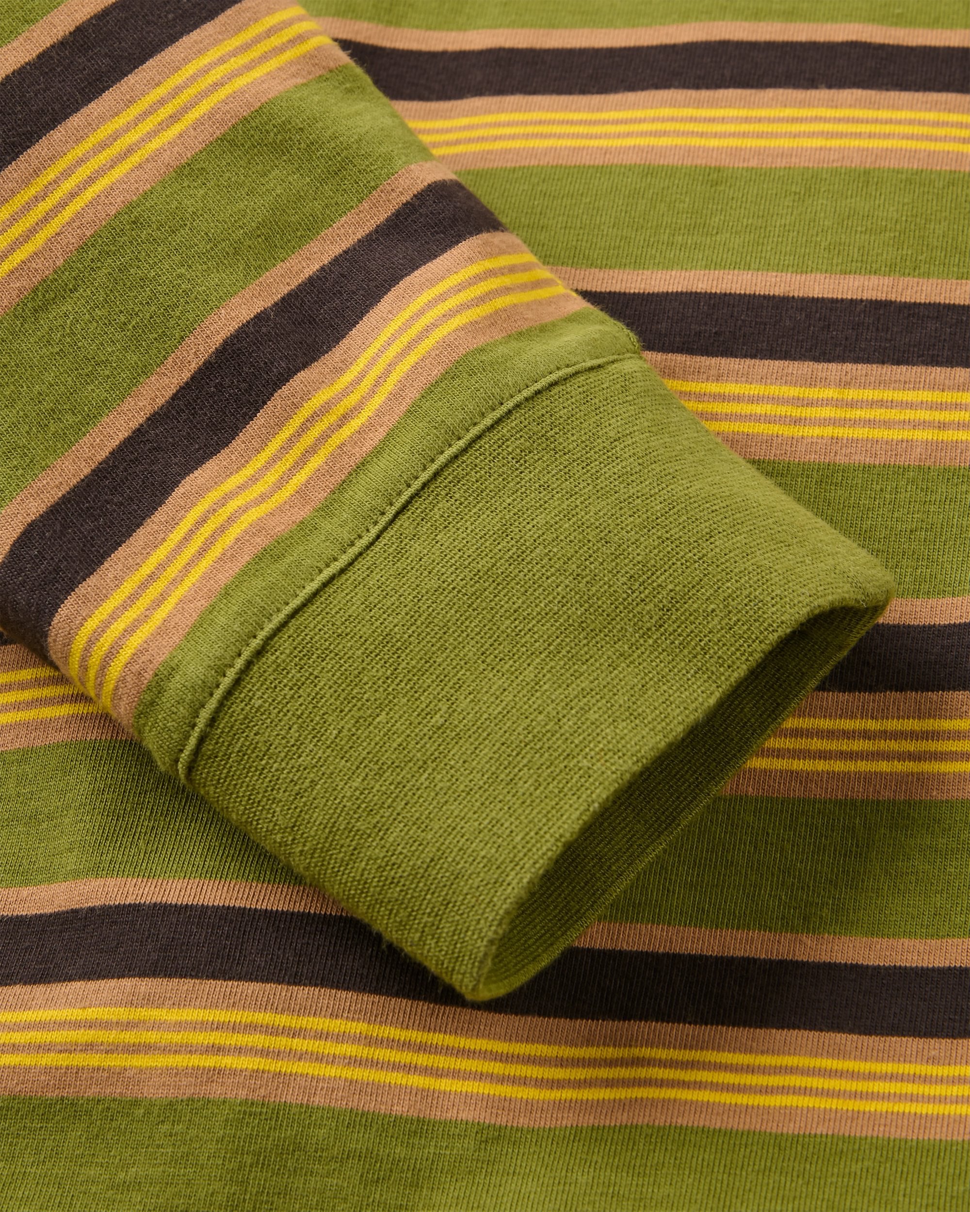 Retro Relaxed Fit LS T-Shirt - Khaki Multi Stripe - Image 5