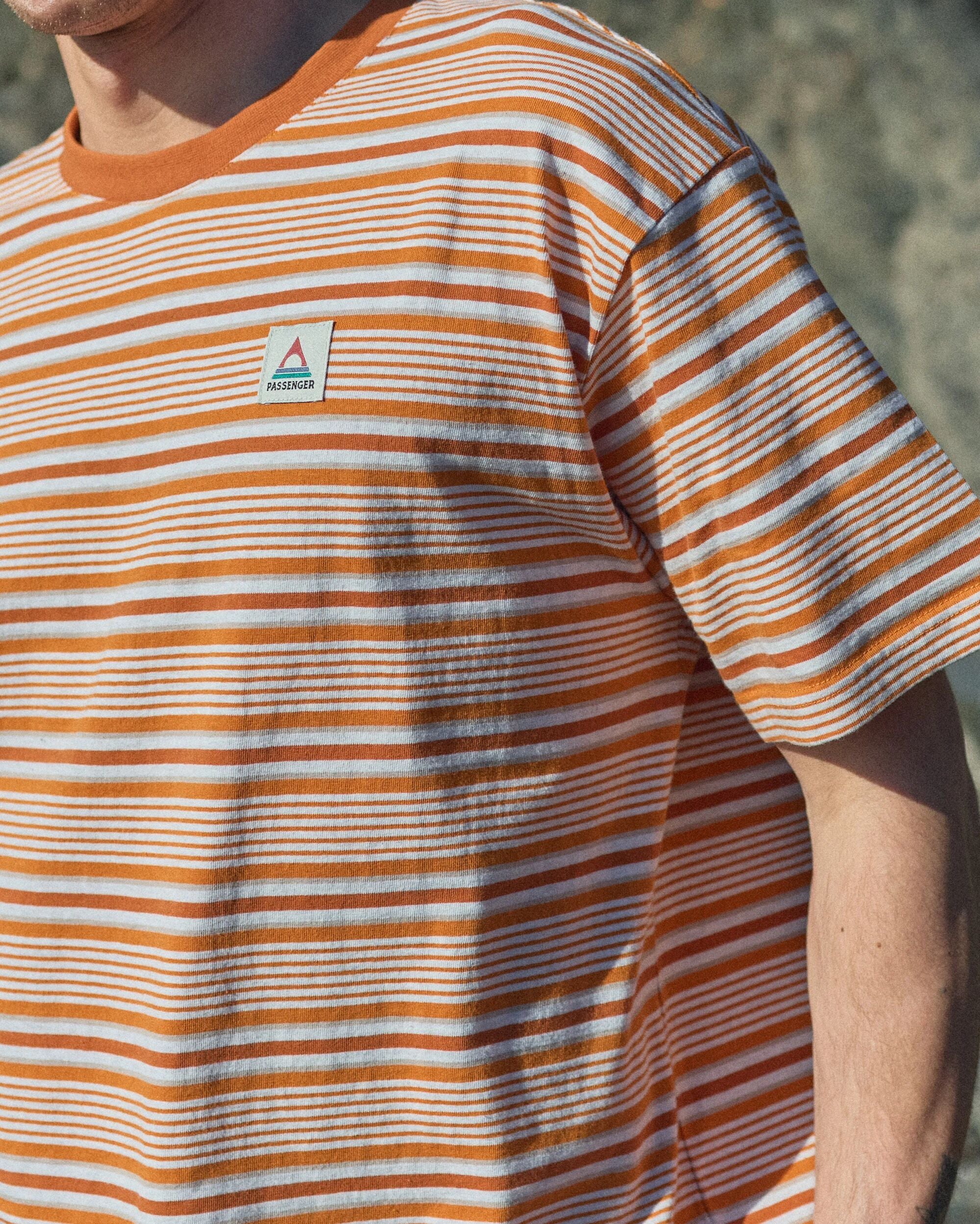 Retro Relaxed Fit T-Shirt - Sunrise Orange Stripe - Image 4