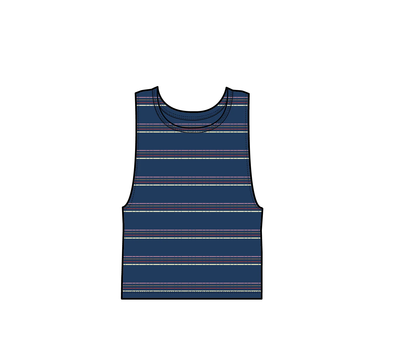 Retro Vibes Vest  - Dark Denim Stripe - Image 9