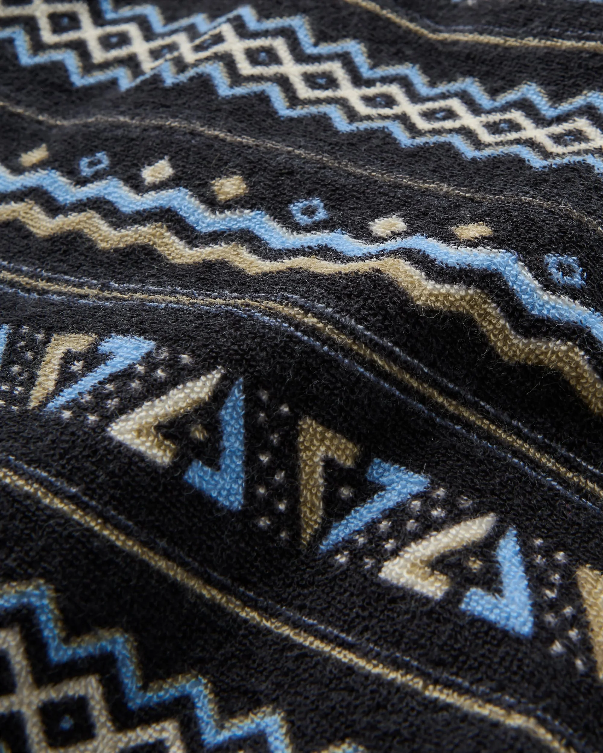 Rising Towelling Polo Shirt - Geo Stripe Faded Black - Image 5