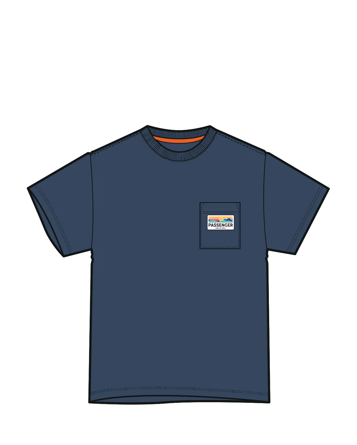 Roamer Patch Relaxed Fit T-Shirt - Dark Denim - Image 6