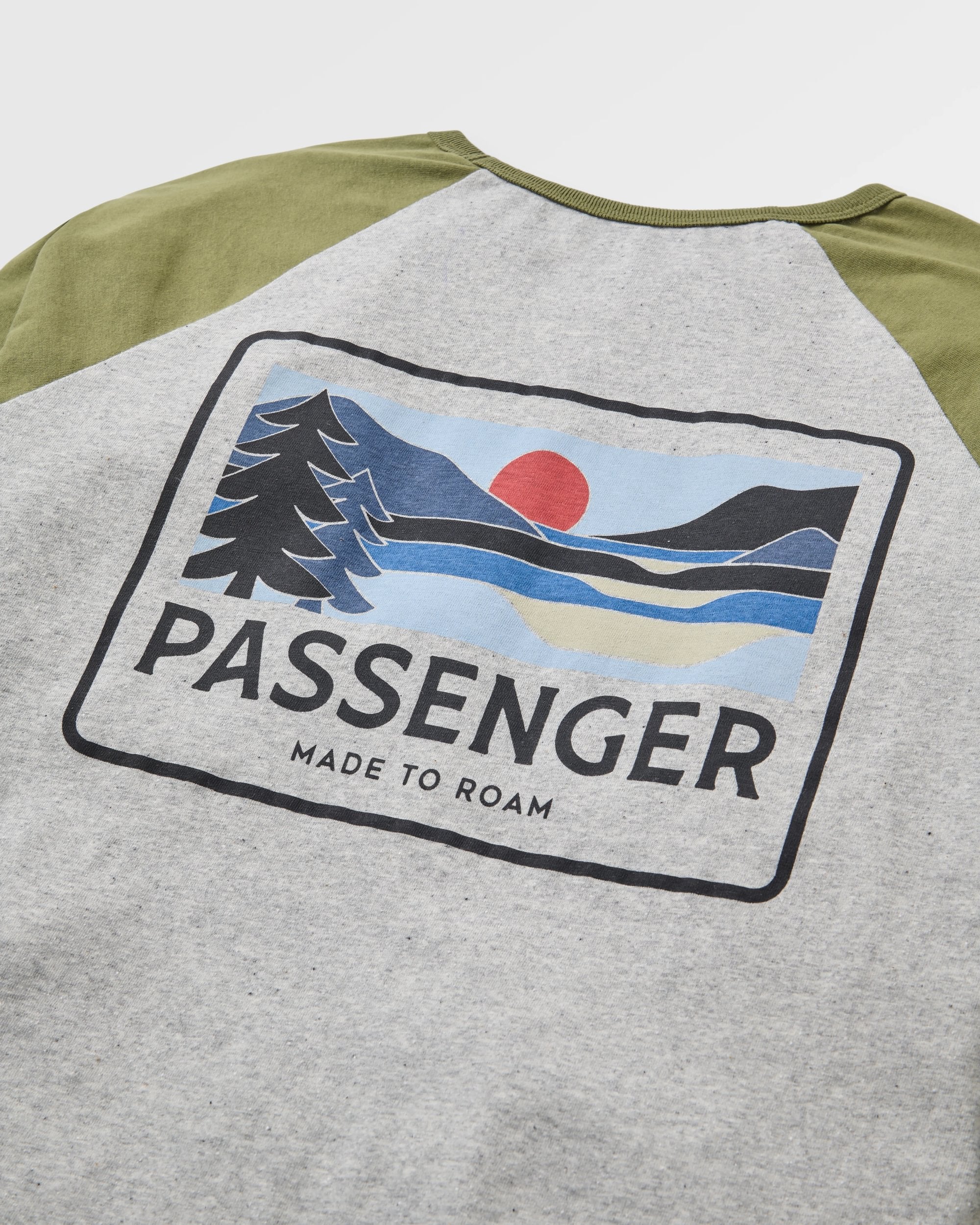 Roamer Raglan LS T-Shirt - Khaki/Grey Marl - Image 3