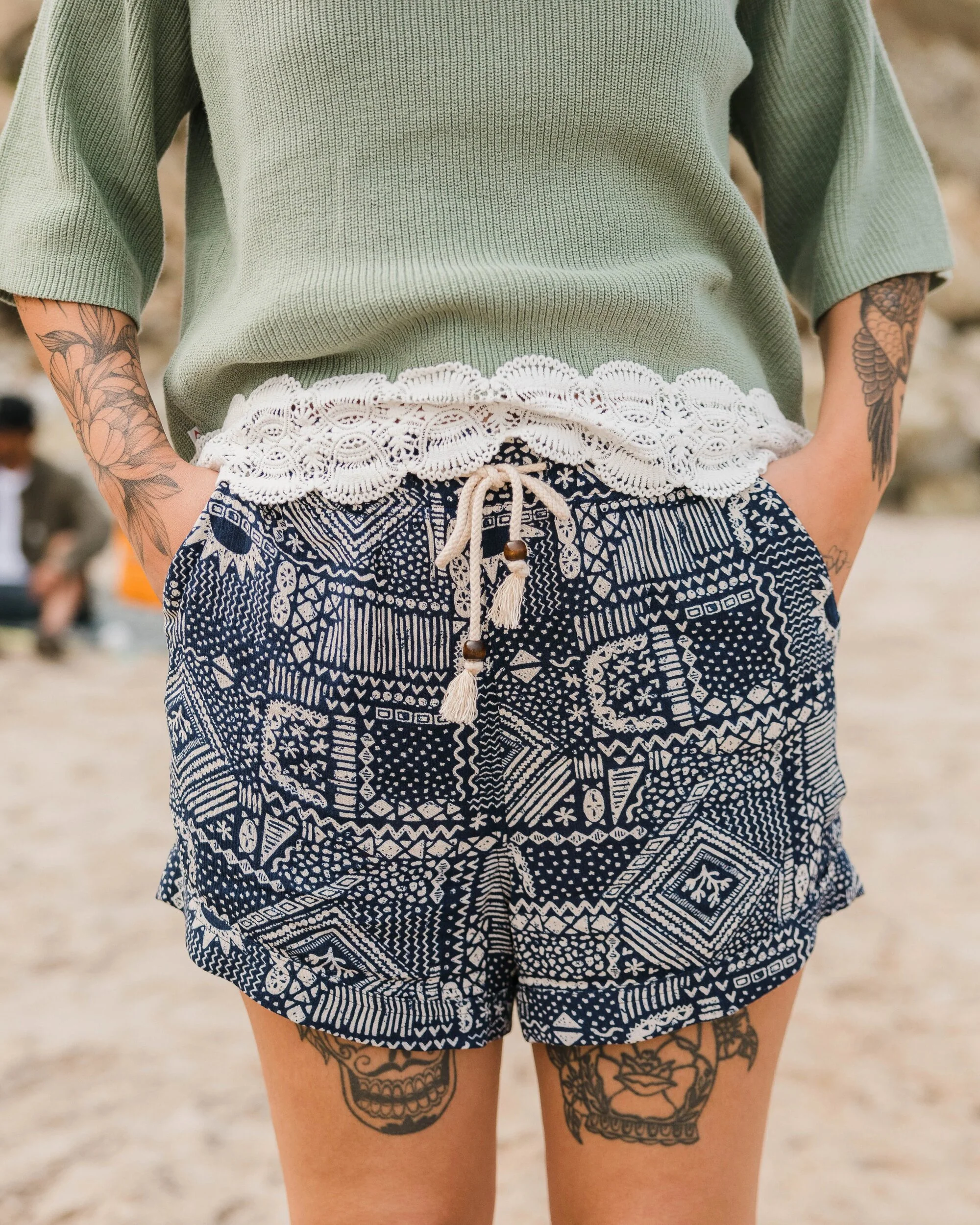 Santosa Woven Short - Vintage Patchwork Navy - Image 4