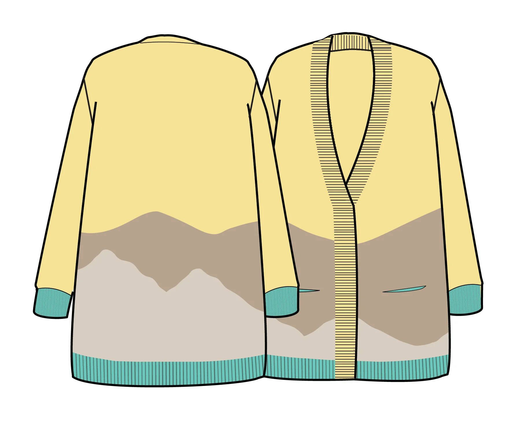 Scenic 'Light' Long Knitted Cardigan - Scenic Yellow - Image 12