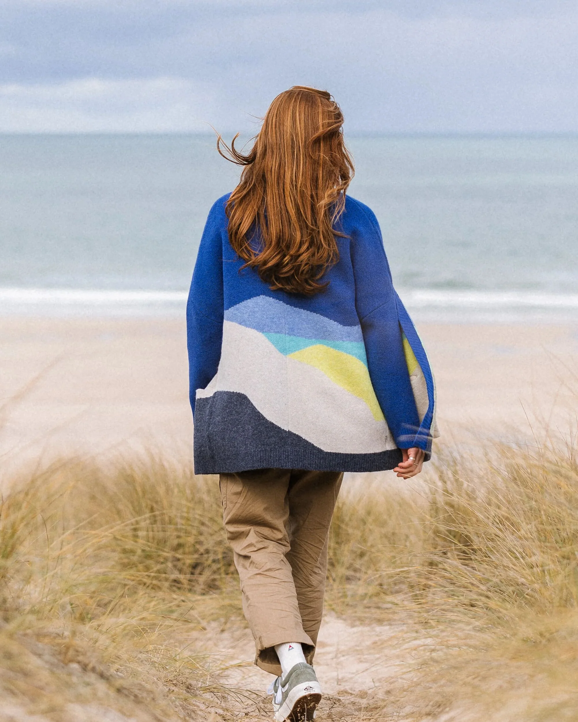 Scenic Long Knitted Cardigan - Scenic Azure Blue