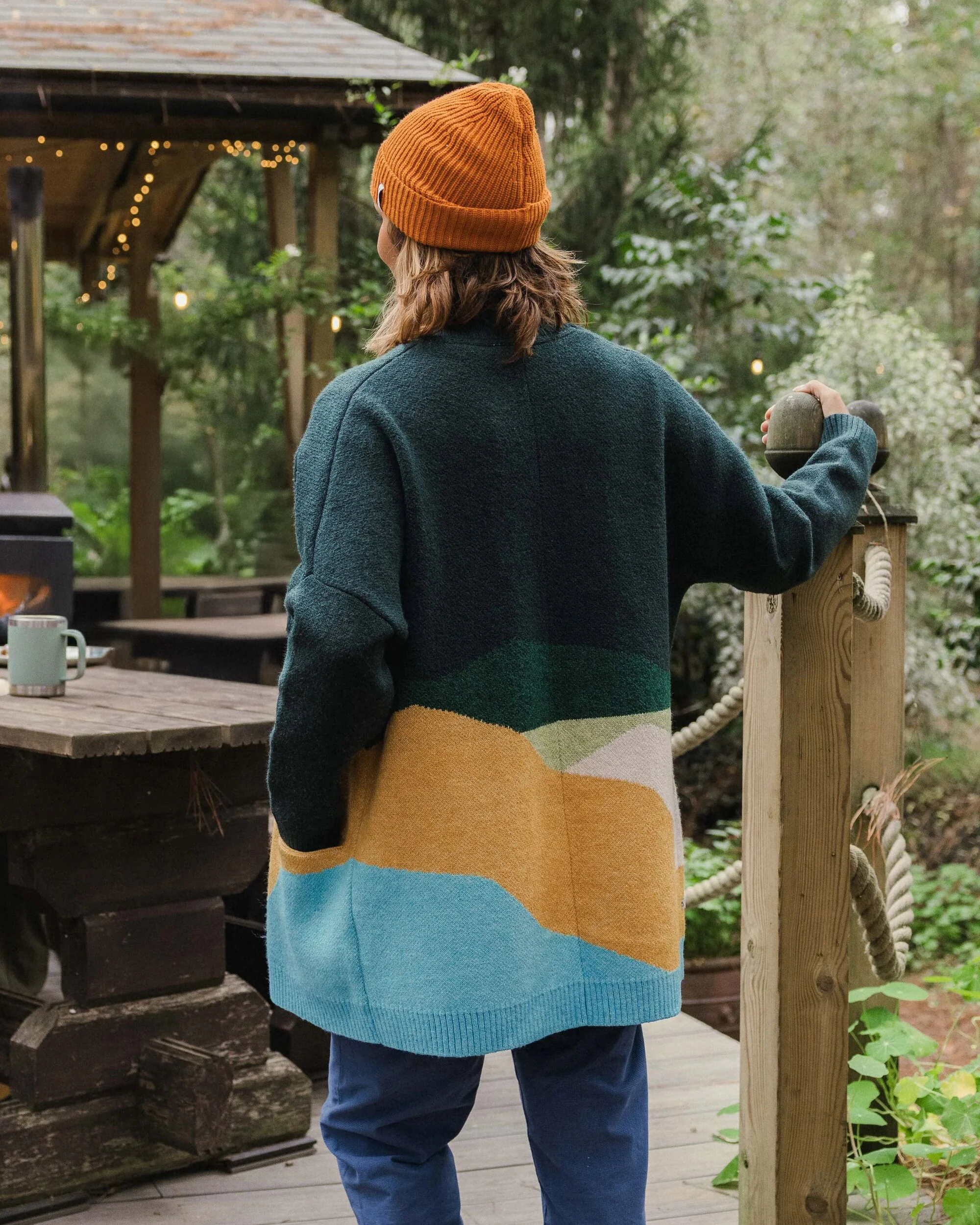 Scenic Long Knitted Cardigan - Scenic Dark Fern