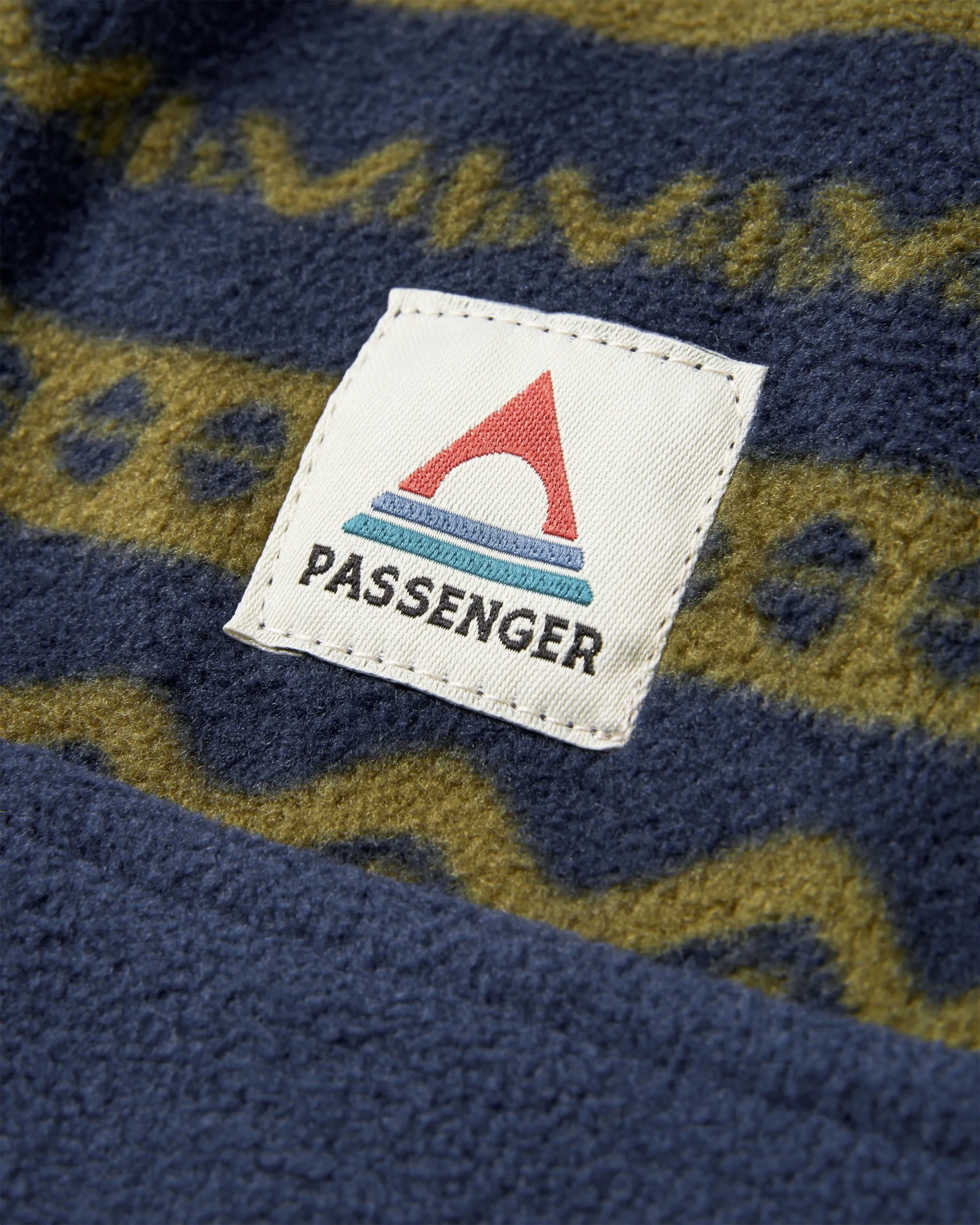 Set Off Polar 1/4 Zip Fleece - Mountain Geo Khaki/Rich Navy - Image 5