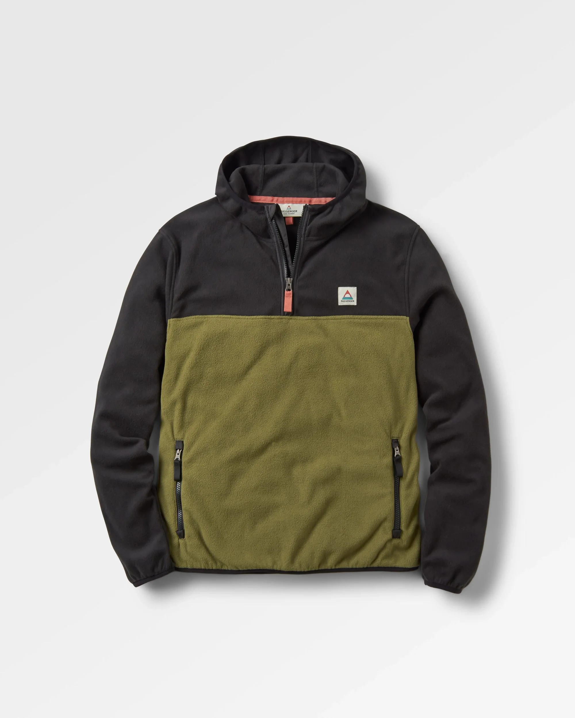 Set Off Polar Hooded Fleece - Black/Khaki - Image 2
