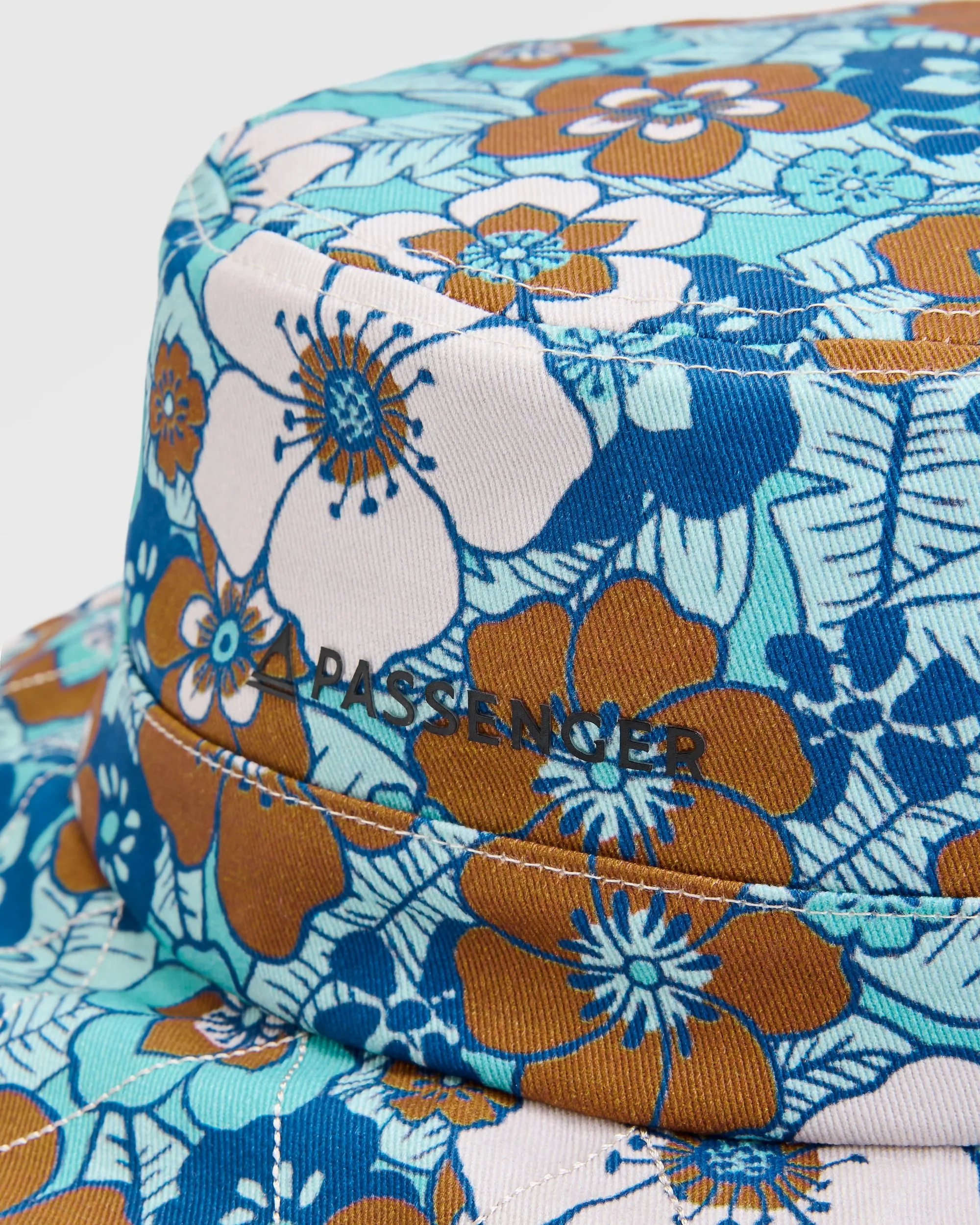 Shaded Bucket Hat - Vintage Floral Aqua - Image 6