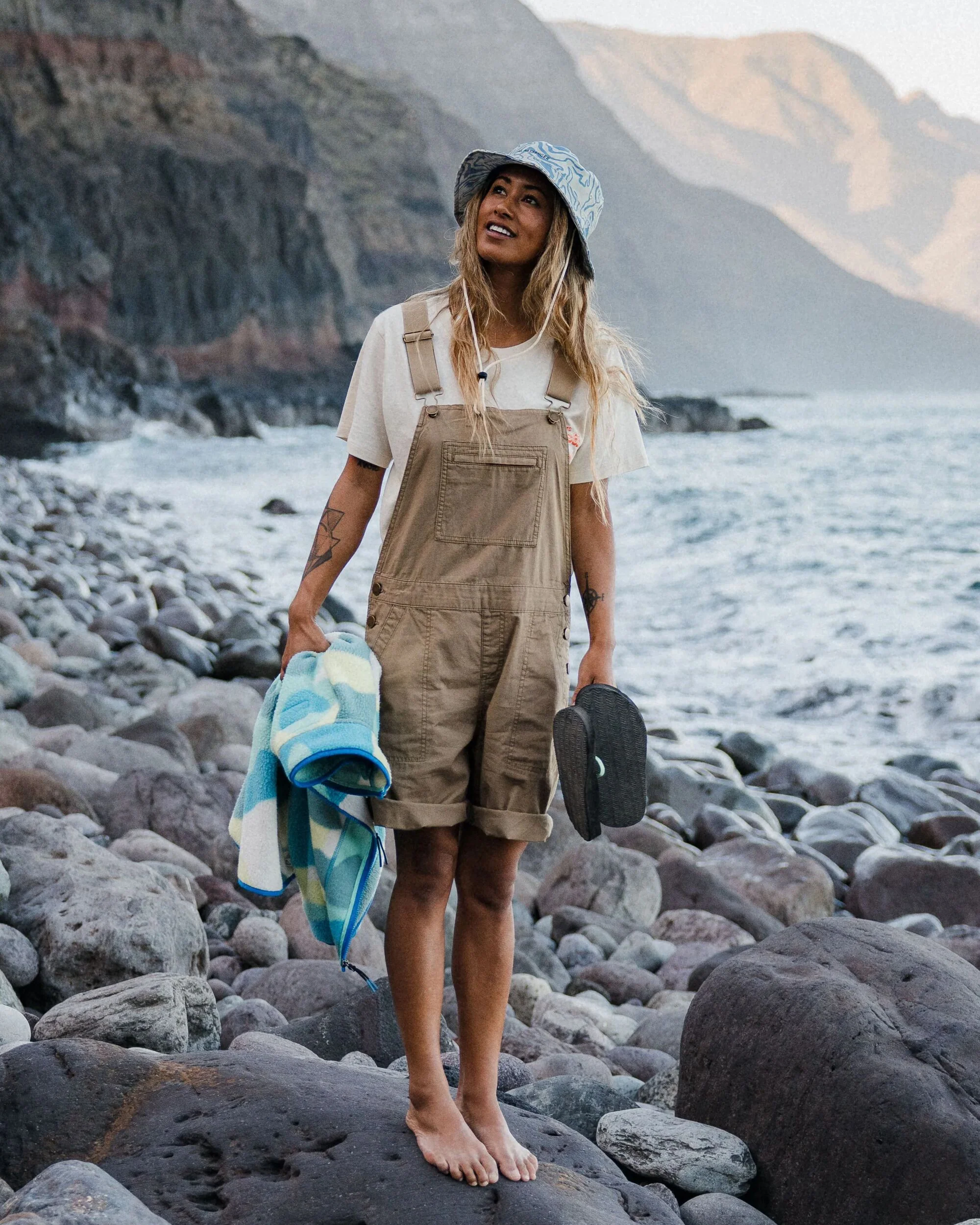 Shuffle Light Short Dungarees - Elmwood