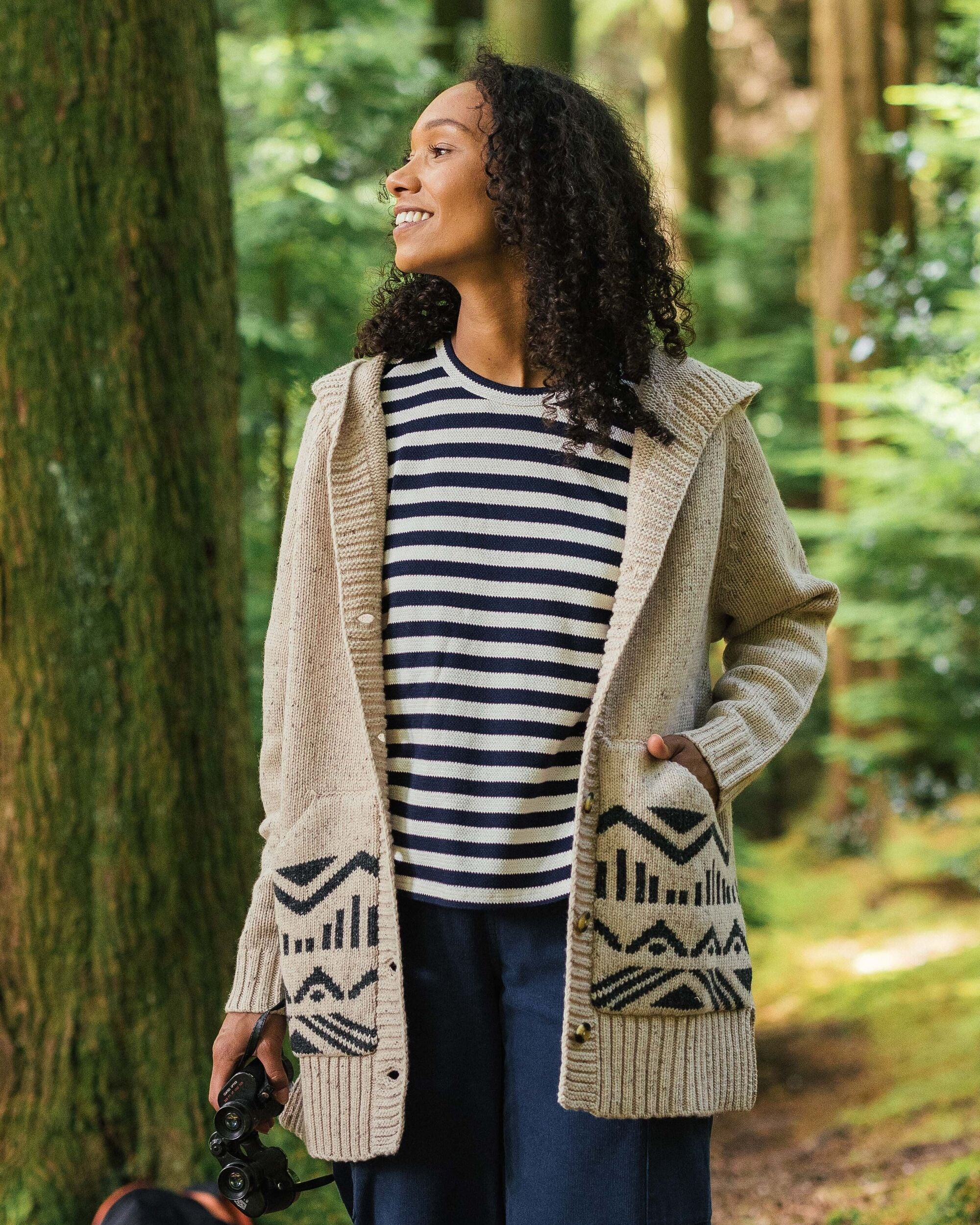 Snoozle Knitted Hooded Cardigan - Oatmeal