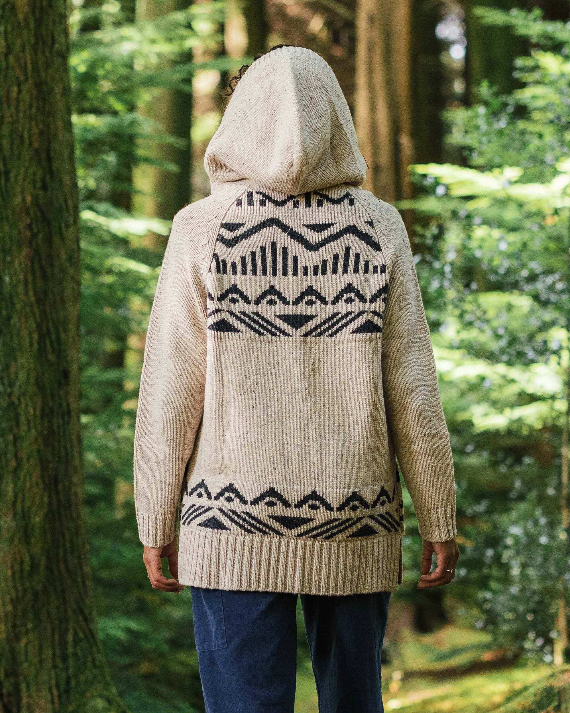 Snoozle Knitted Hooded Cardigan - Oatmeal - Image 3