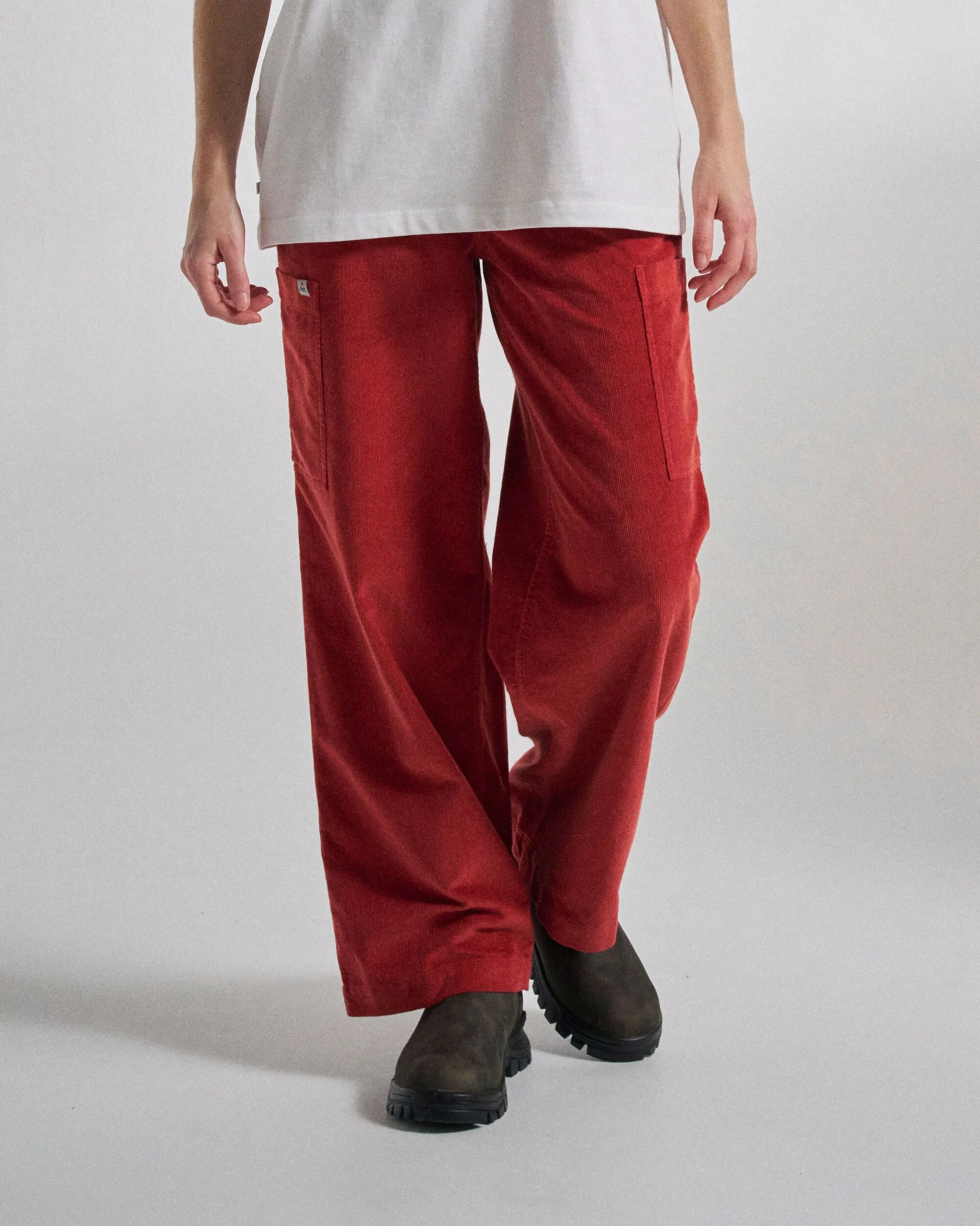 Someday Organic Cotton Corduroy Trouser - Red Ochre - Image 3