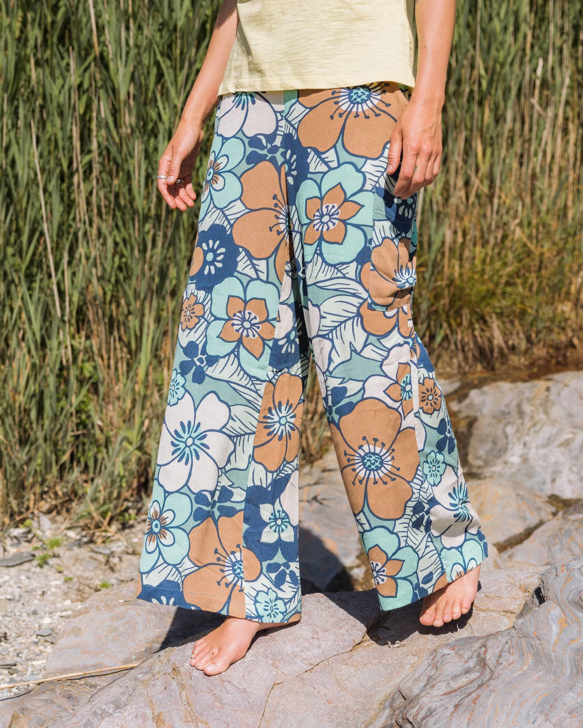 Someday Woven Trouser - Vintage Floral Aqua