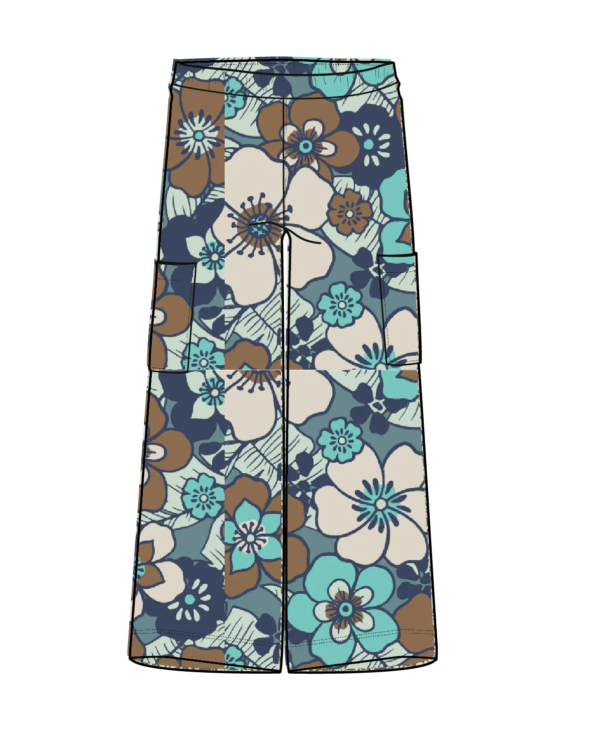 Someday Woven Trouser - Vintage Floral Aqua - Image 9