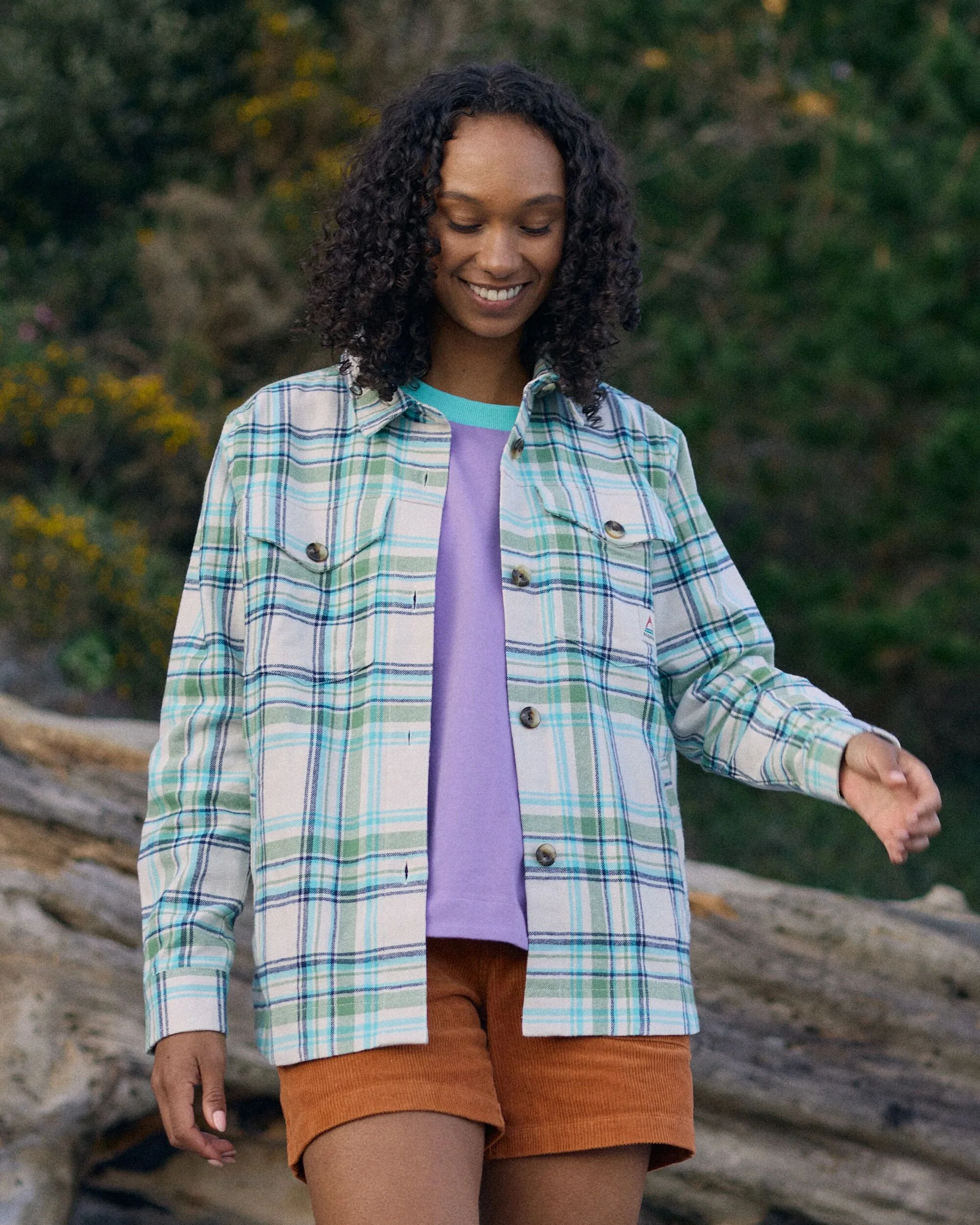 Stella LS Shirt - Vintage White/Stem Green Check