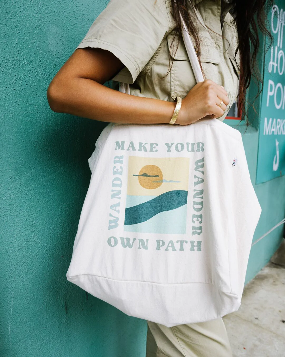 Sunrise Organic Cotton Tote Bag - Off White - Image 3