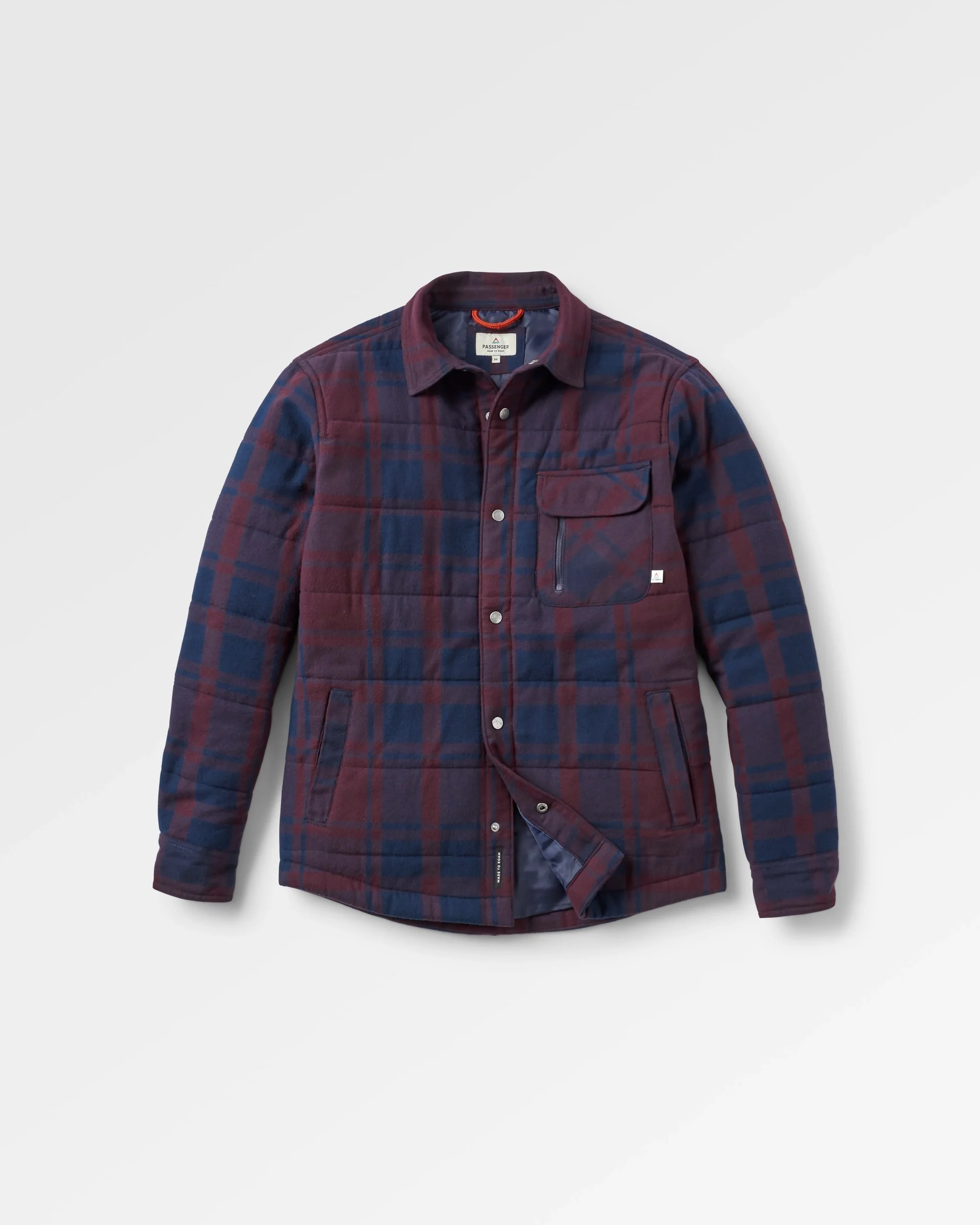 Taranaki Quilted Overshirt - Deep Plum/Deep Navy Check - Image 2