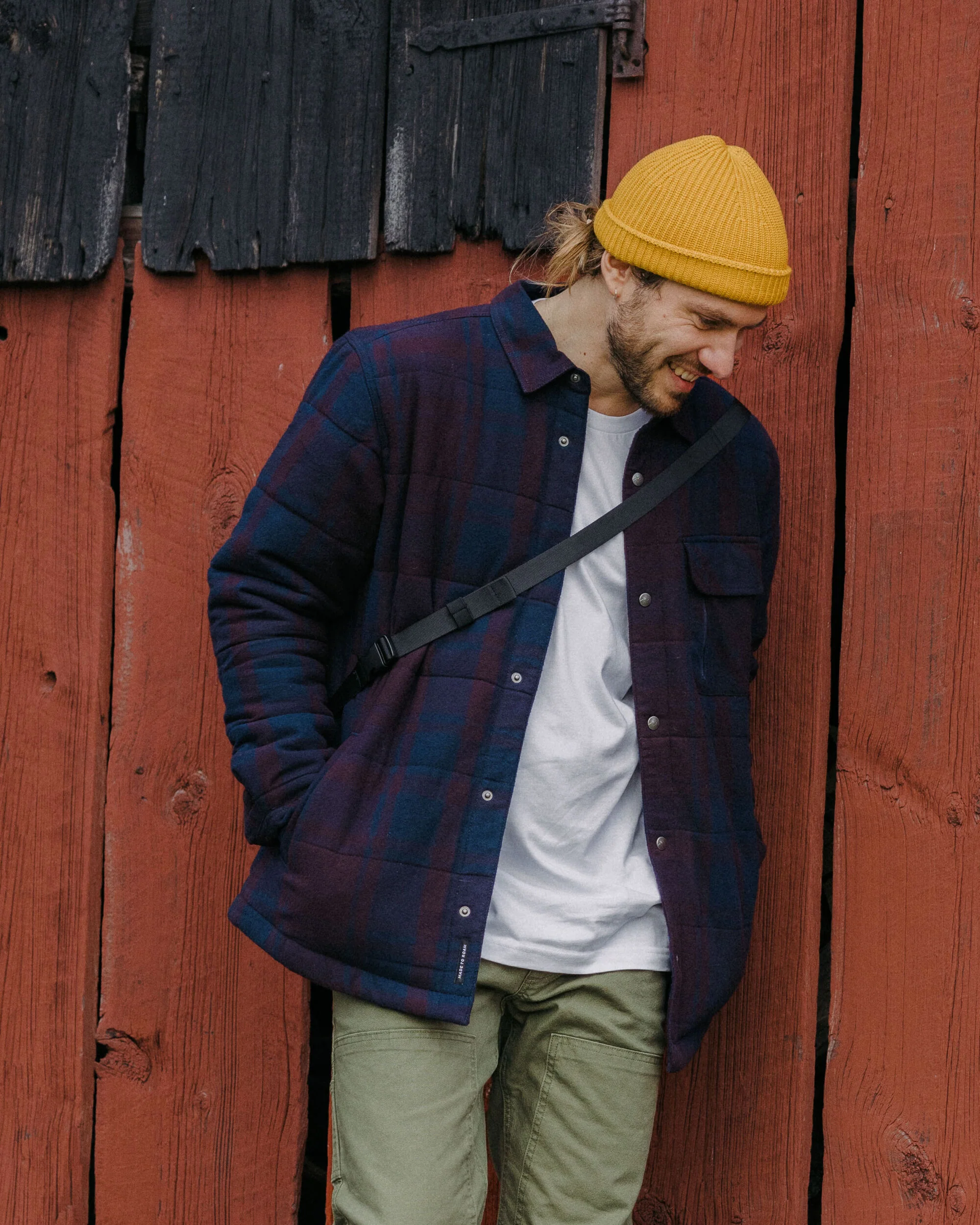 Taranaki Quilted Overshirt - Deep Plum/Deep Navy Check - Image 3