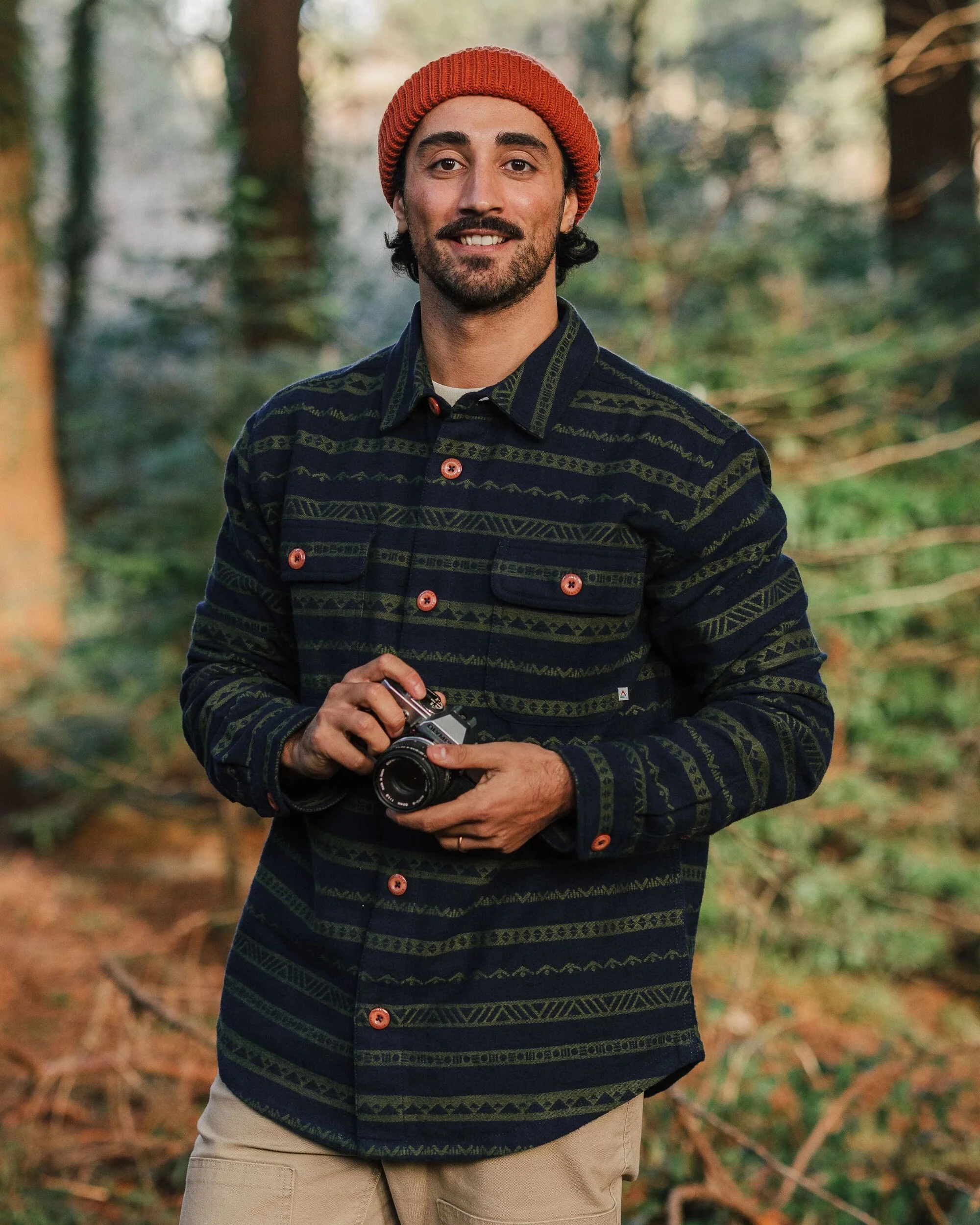 Taupo Organic Cotton Shirt - Rich Navy - Image 3