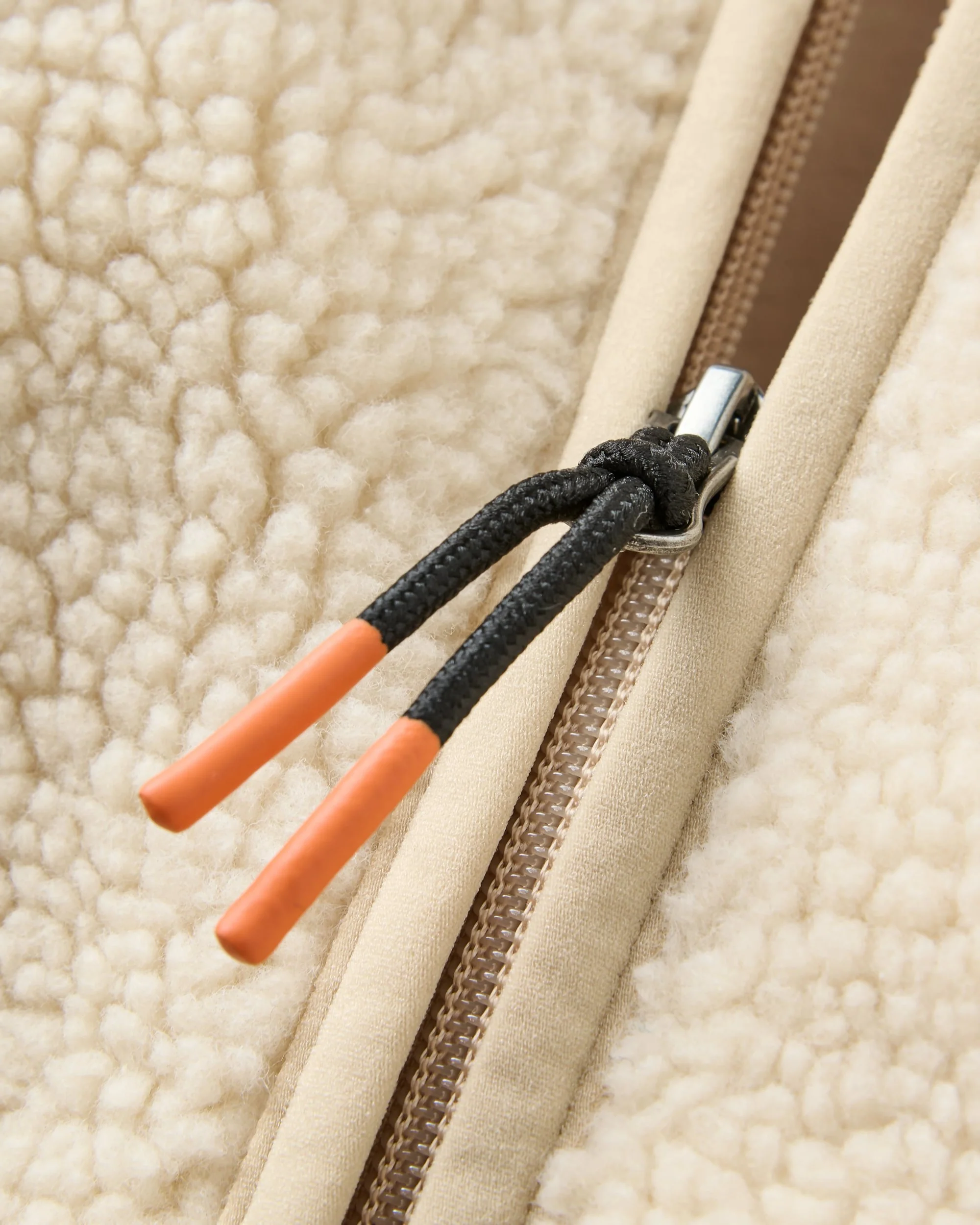 Tawny Collarless Deep-Pile Sherpa Gilet - Oat - Image 6