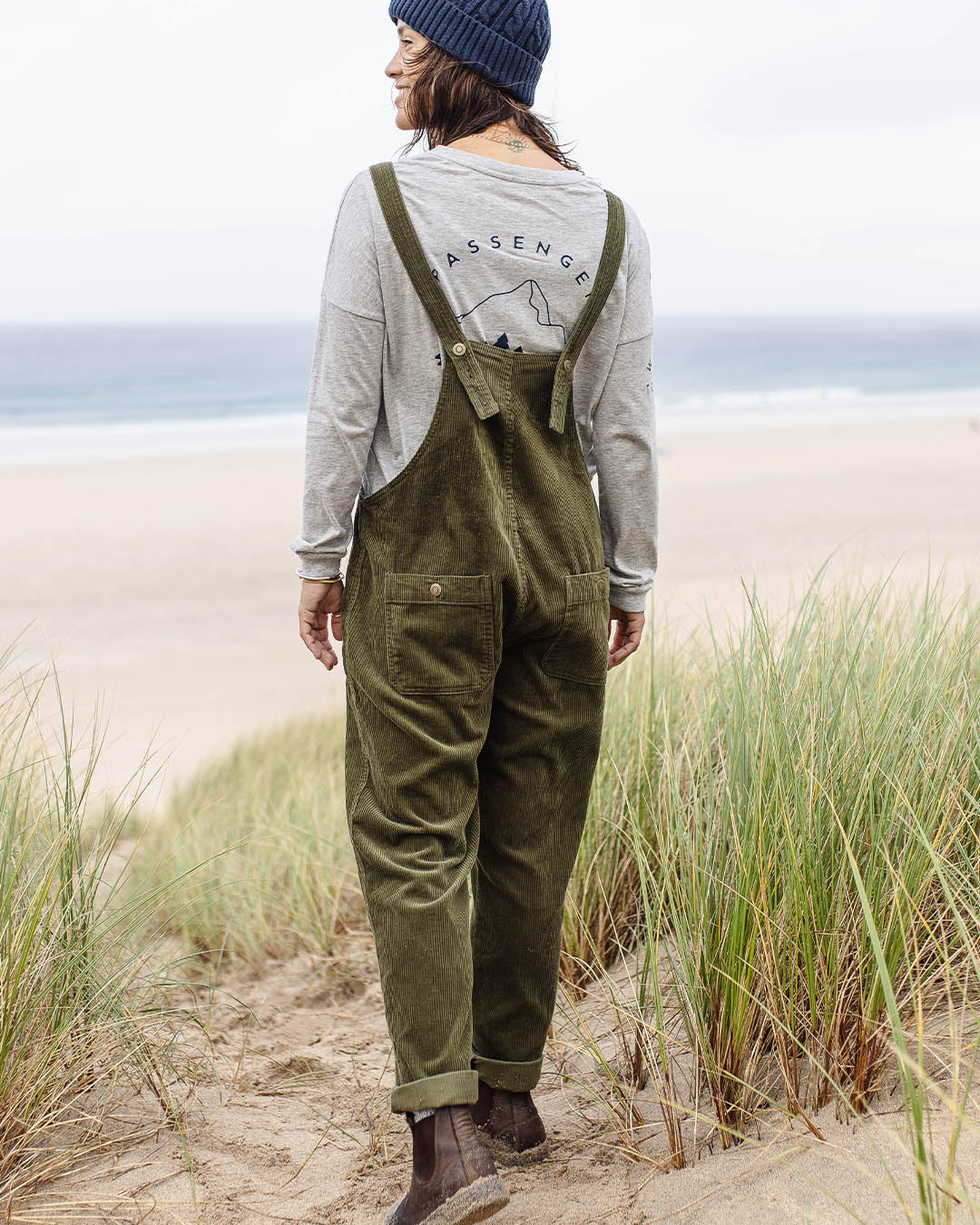 Tiaga Cord Dungarees - Khaki - Image 3