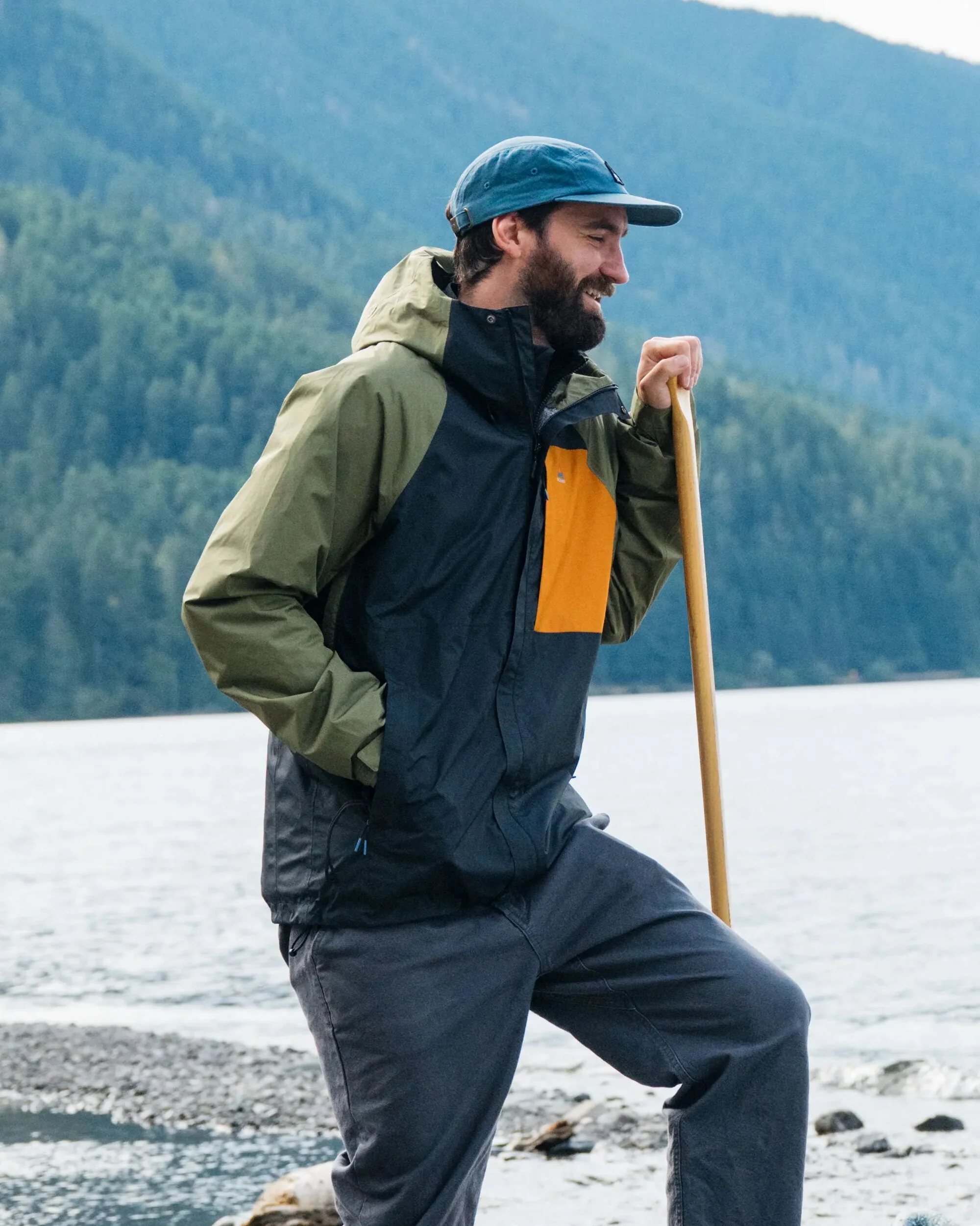 Trailscape Men's Waterproof Jacket - Black/Khaki - Image 2