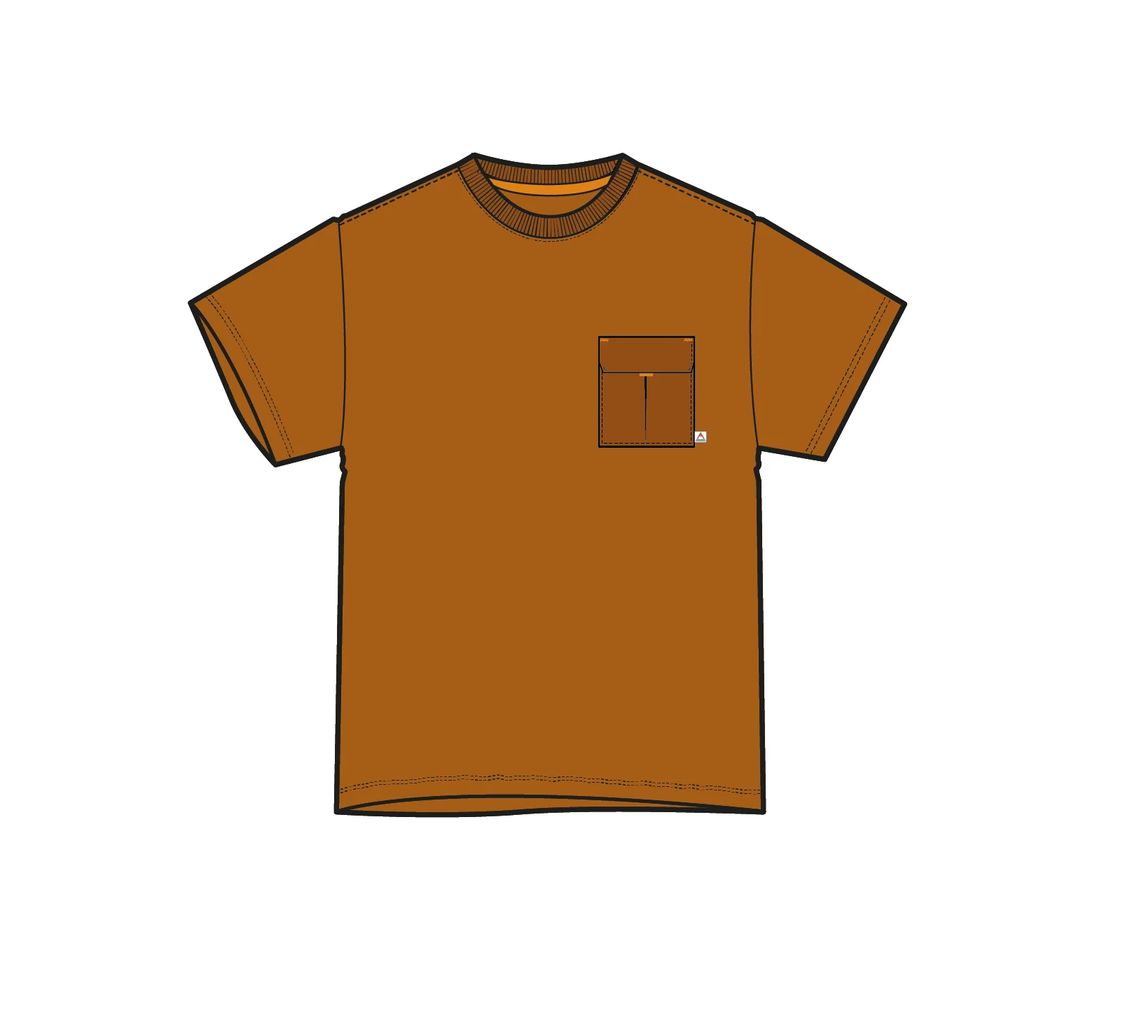 Travel Pocket Relaxed Fit T-Shirt - Retro Orange - Image 5