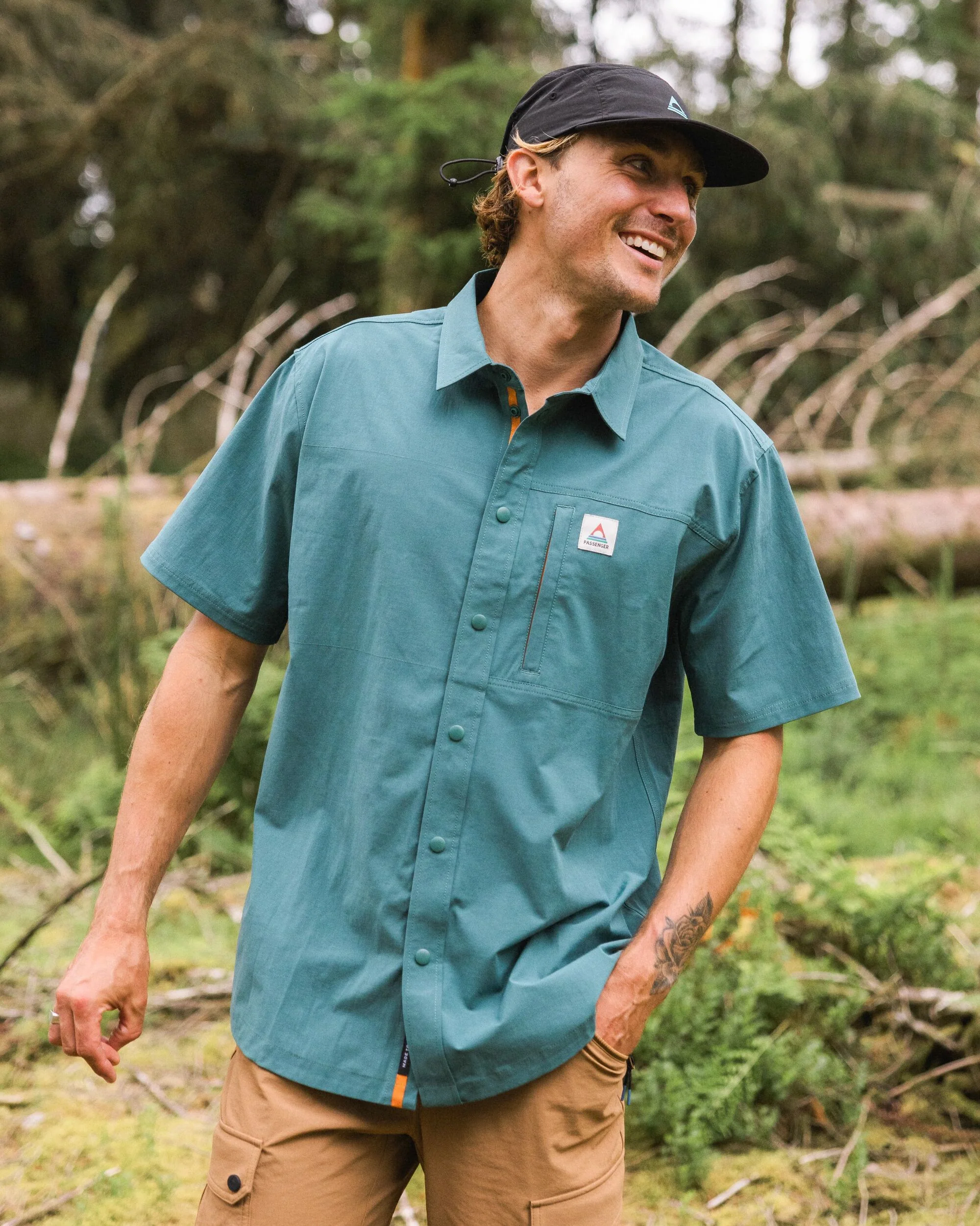 Traveller Short Sleeve Stretch Shirt - Deep Ocean