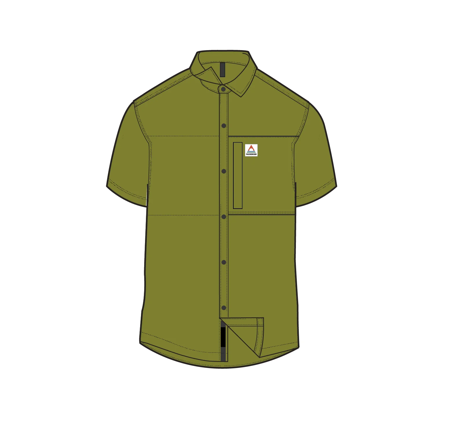 Traveller Short Sleeve Stretch Shirt - Tea Green - Image 5