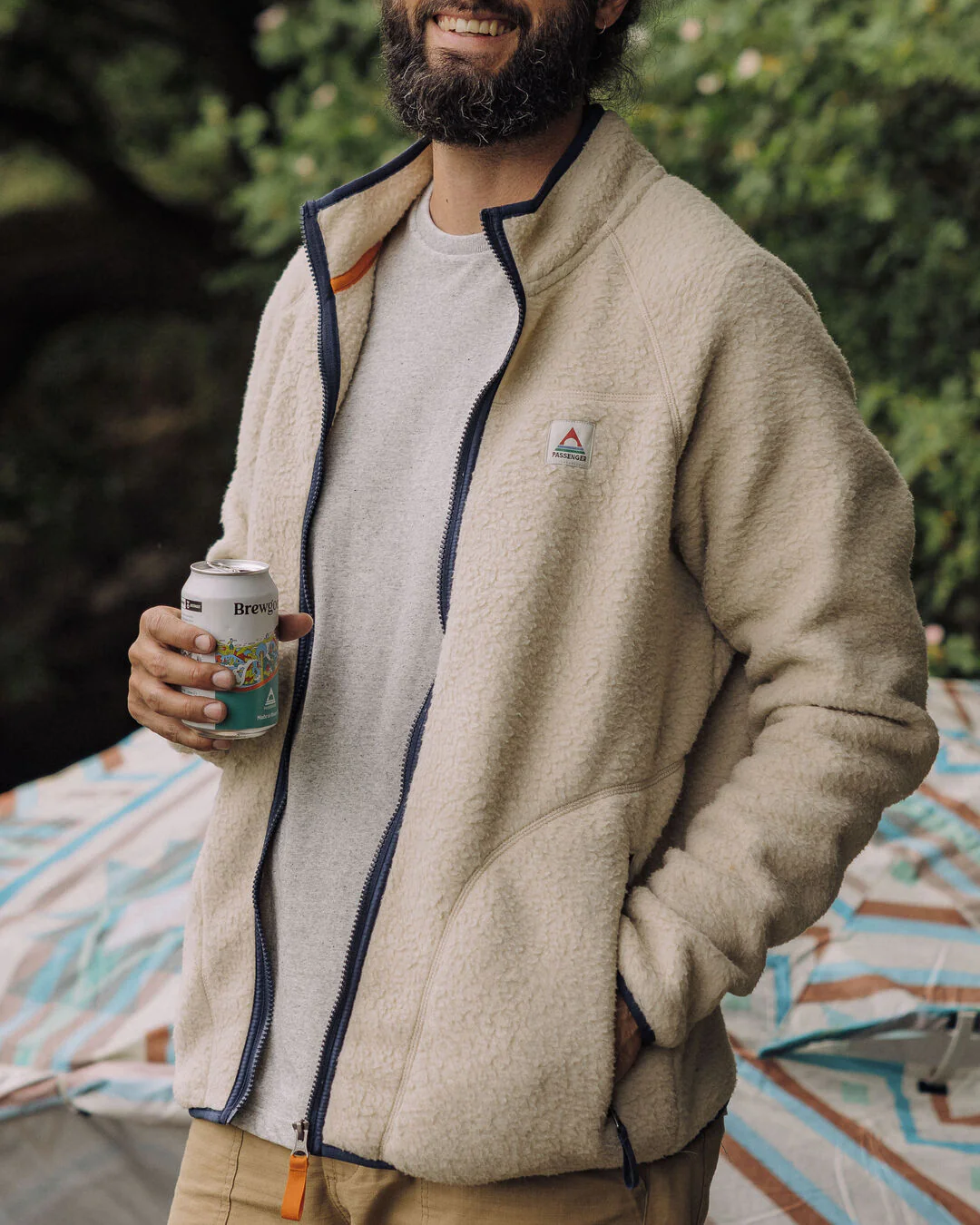 Tripper Full Zip Sherpa Fleece - Oatmeal