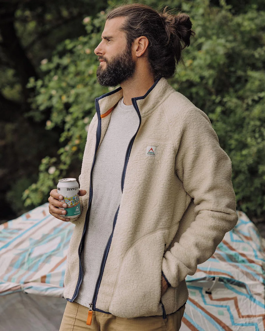 Tripper Full Zip Sherpa Fleece - Oatmeal - Image 3